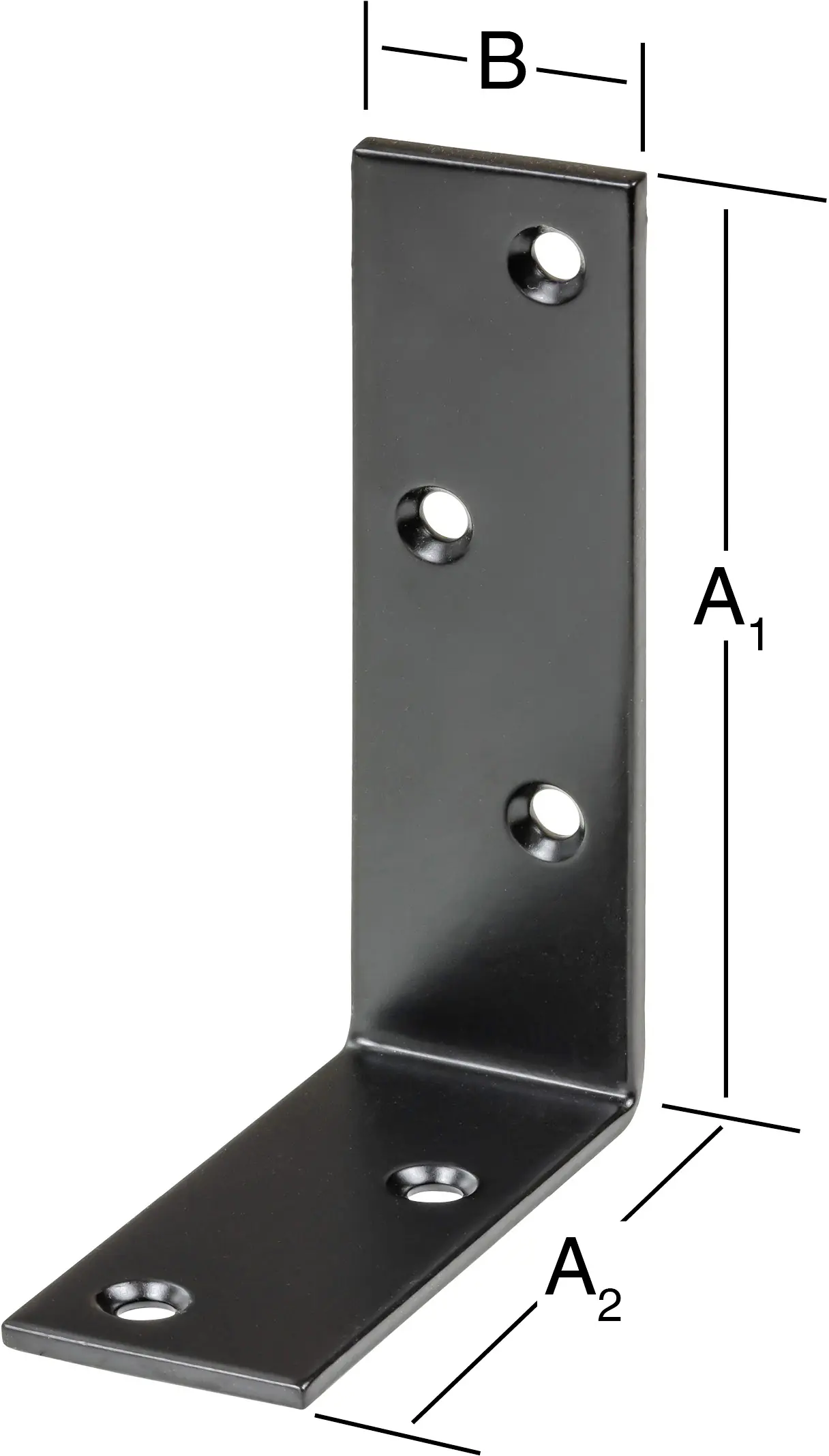 Vormann Balkenwinkel 120 x 80 x 35 mm Stahl schwarz stark