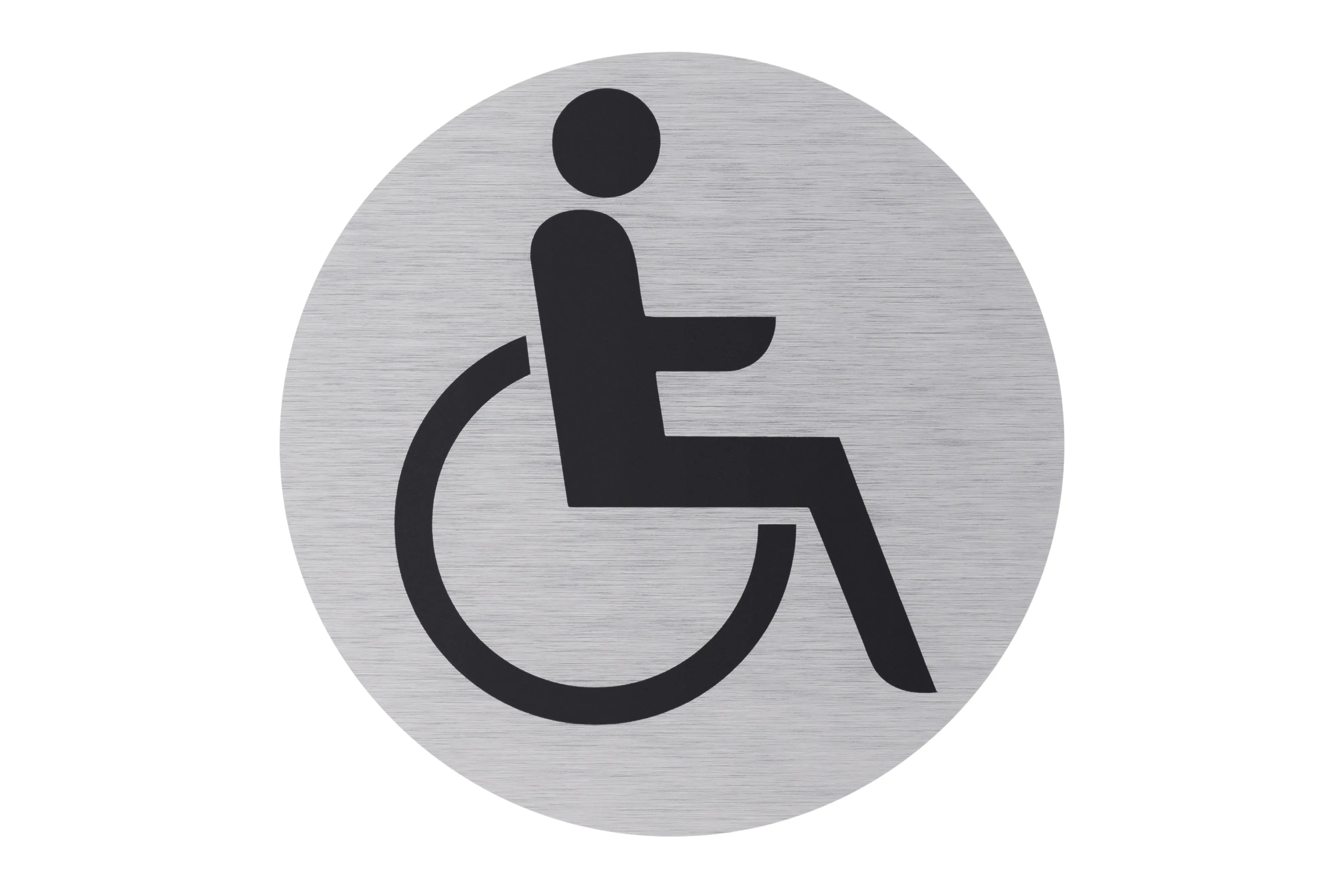 Conmetall Aufkleber Rollstuhlfahrer PVC Ø 7,5 cm edelstahl-optik