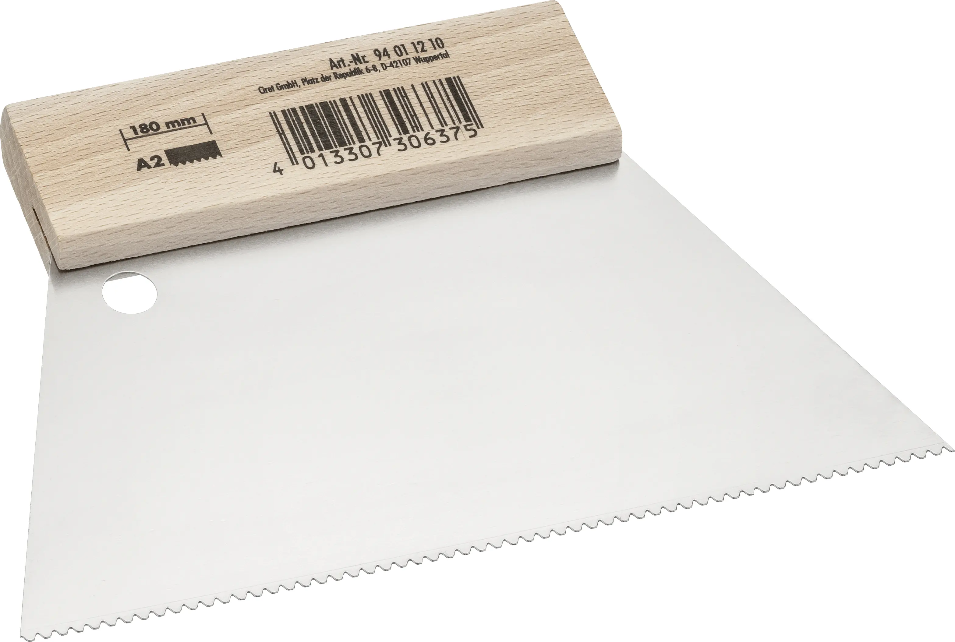 Color Expert Zahnspachtel A2 180 mm Holzgriff