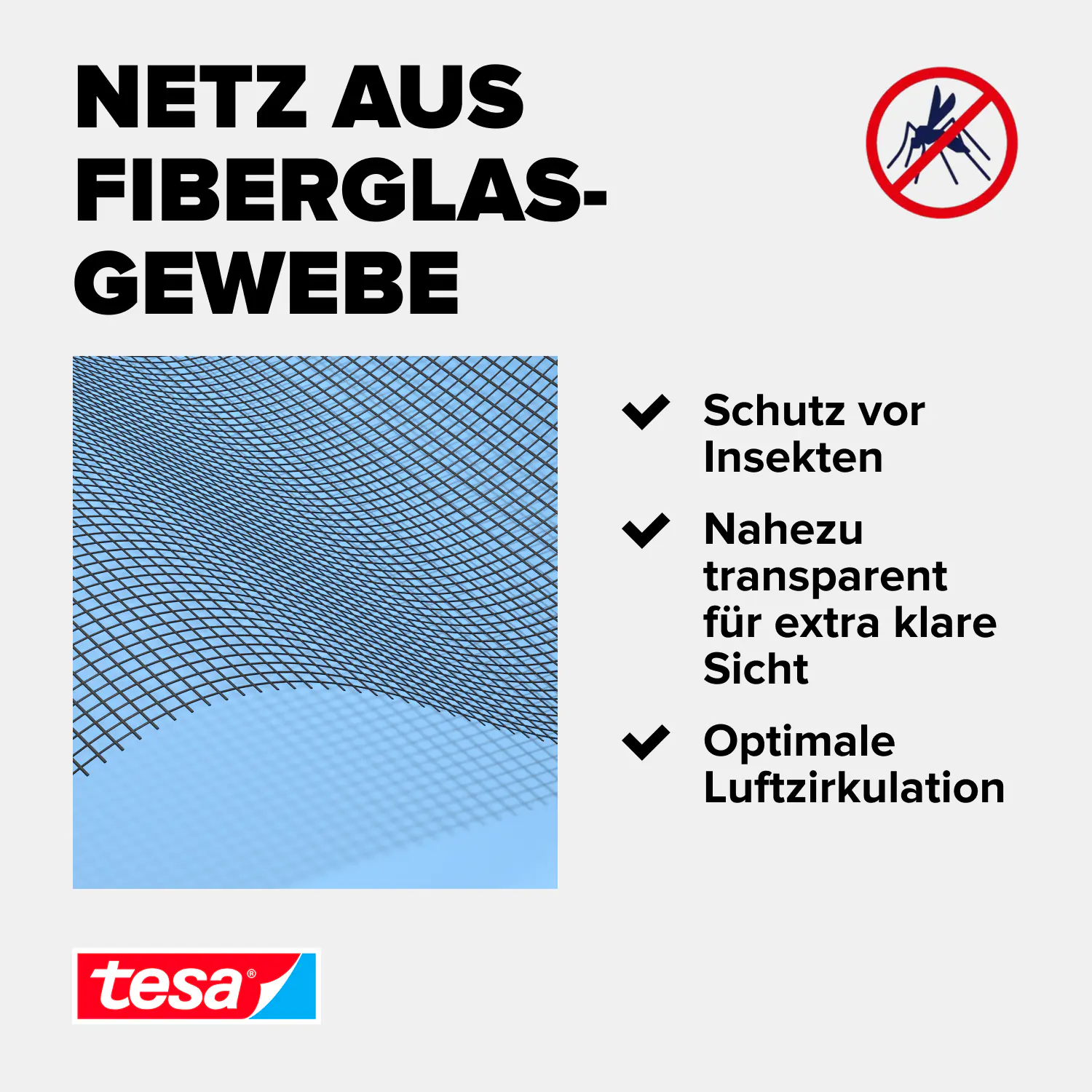 tesa Insektenschutz-Gitter Ersatzarolle anthrazit 120 x 250 cm