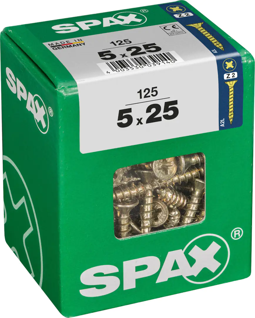 Spax Universalschrauben 5.0 x 25 mm PZ 2 - 125 Stk.