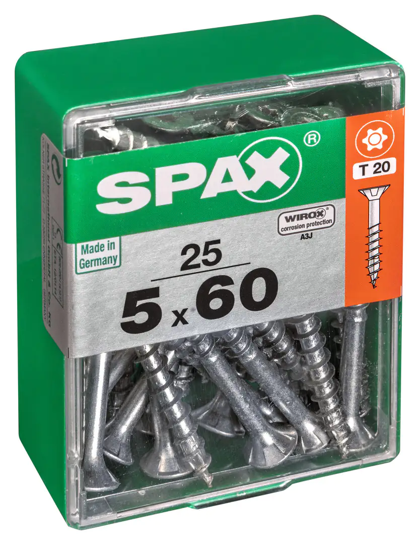 Spax Universalschrauben 5.0 x 60 mm TX 20 - 25 Stk. Spax Universalschrauben 5.0 x 60 mm TX 20 - 25 Stk.