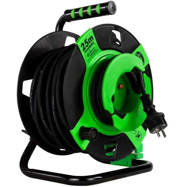 REV Kabeltrommel Außen 25 m H05RR-F 3G1,5mm², schwarz grün REV Kabeltrommel Außen 25 m H05RR-F 3G1,5mm², schwarz grün