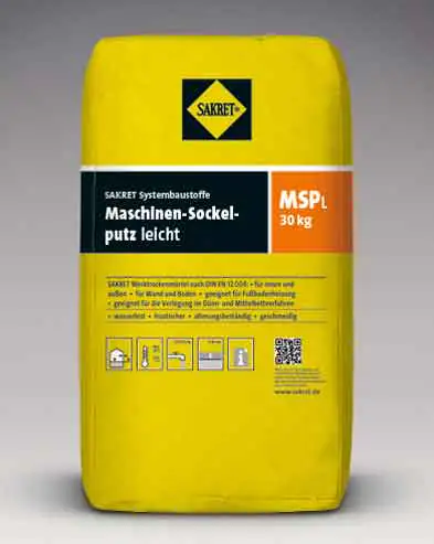 SAKRET Maschinen-Sockelputz Leicht MSP-L, grau, 30 kg