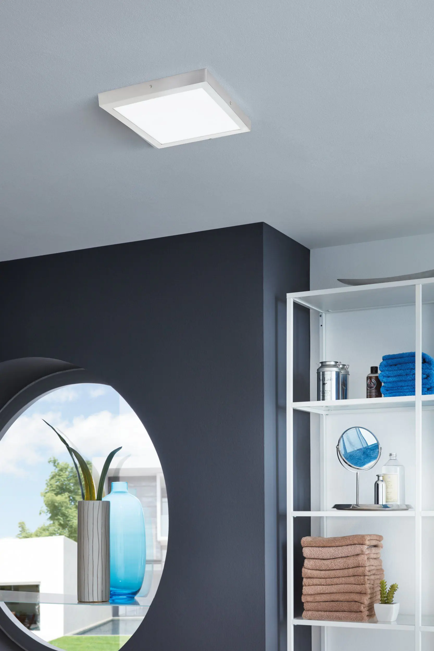 Eglo LED Deckenleuchte Fueva 1 silber 40 x 40 cm warmweiß