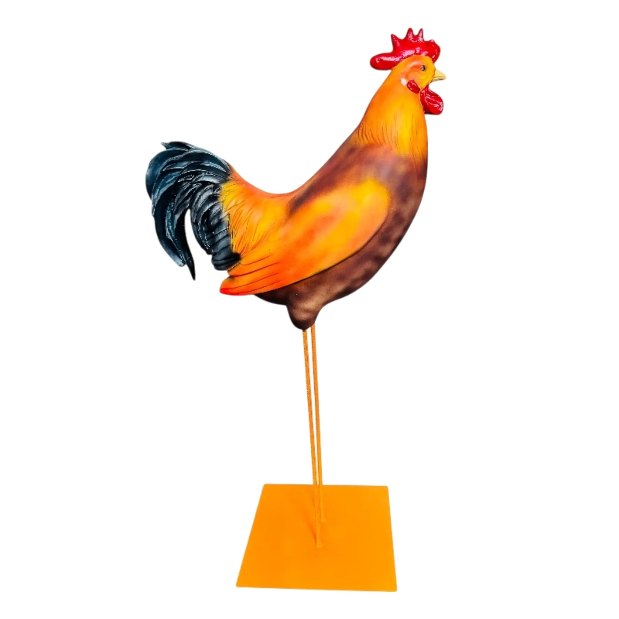 Dekoaufsteller Hahn 95 x 50 cm orange/schwarz