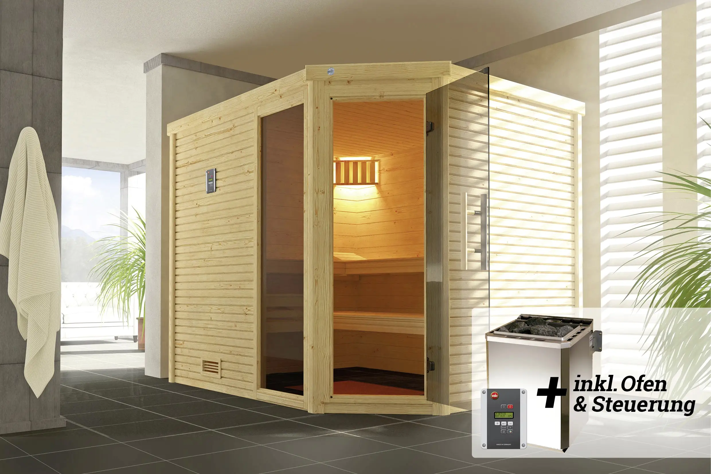 Weka Design-Sauna CUBILIS Gr. 3 Sparset 7,5 kw BioS