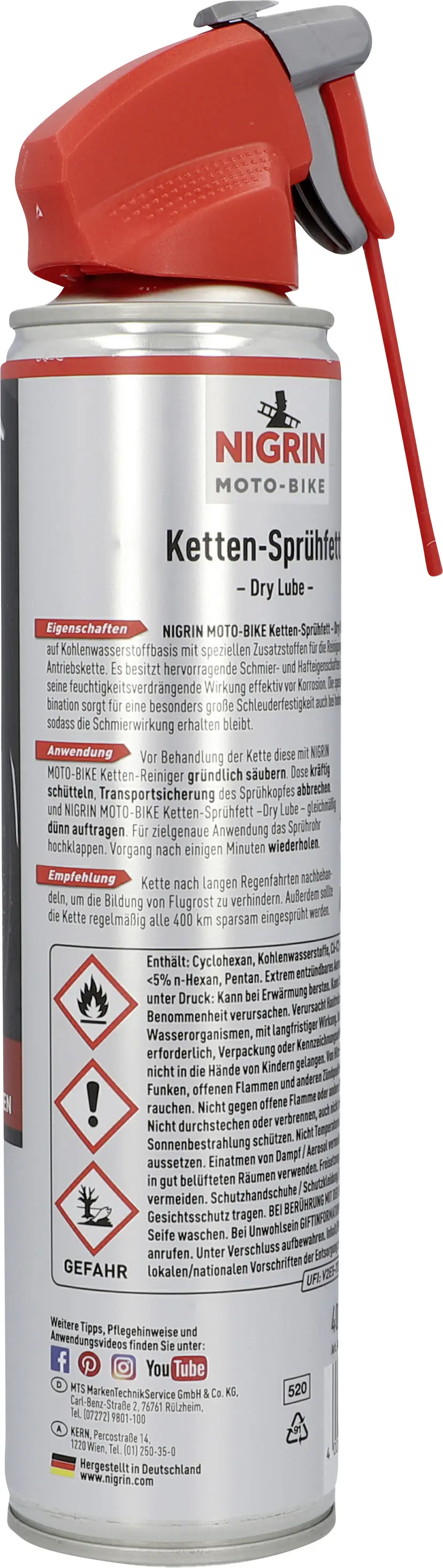 Nigrin MOTO-BIKE Ketten-Sprühfett DryLube 400ml