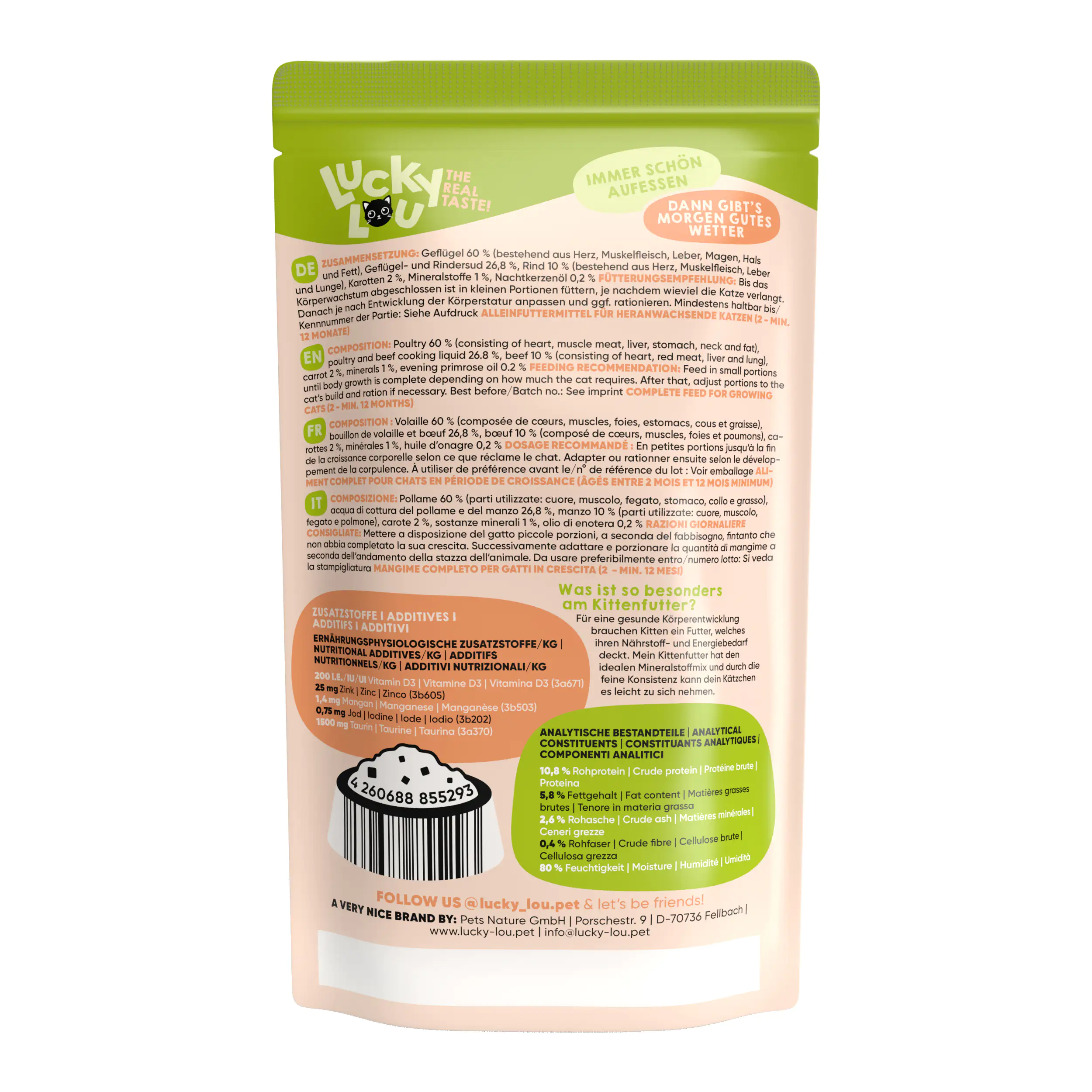 Lucky Lou Kittenfutter Geflügel und Rind 125 g Lucky Lou Kittenfutter Geflügel und Rind 125 g
