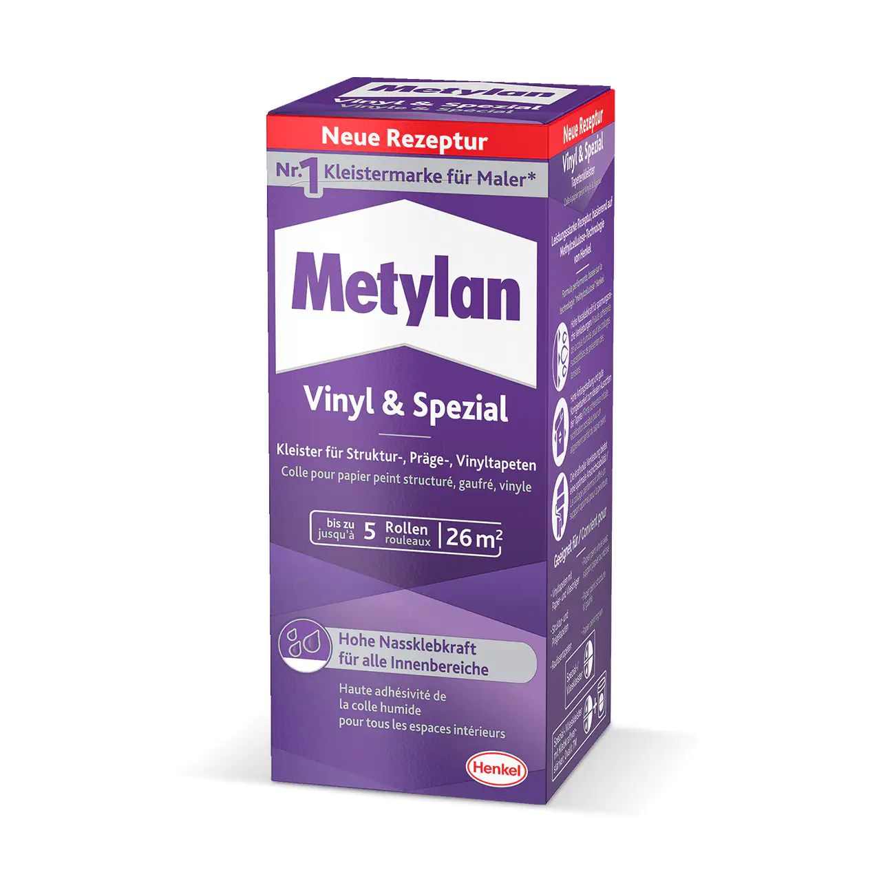 Metylan Vinyl & Spezial Tapetenkleister 180 g Paket, trocknet transparent