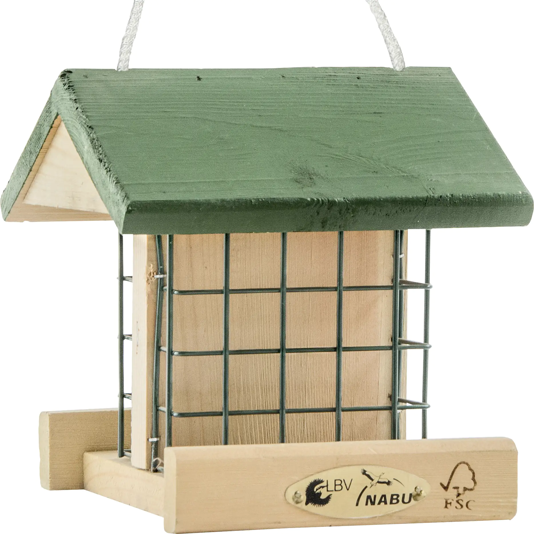 5051054205076 CJ Wildlife Futterhaus Pasadena grün/natur LxBxH: 18x19x19 cm