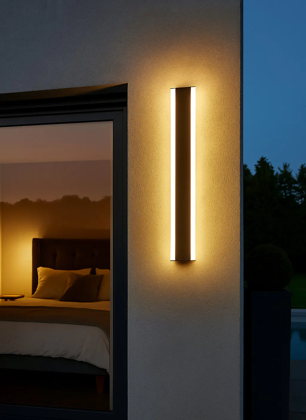 LED Außen-Wandleuchte Kyoto III 100 cm schwarz 11 W dimmbar