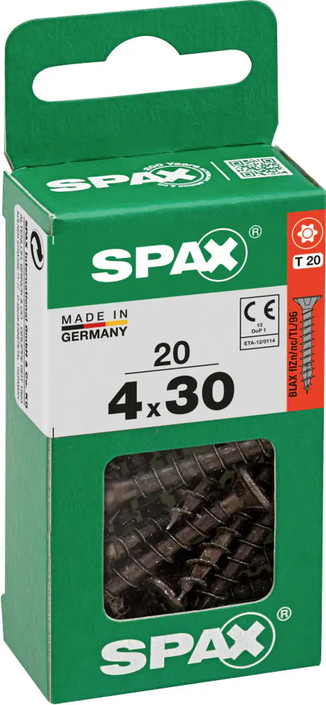 Spax Universalschrauben 4 x 30 mm T20 Vollgewinde - 20 Stk. 