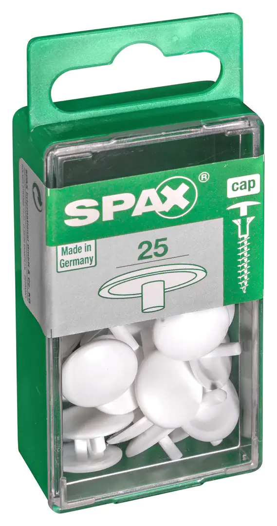 Spax Abdeckkappen weiß zum stecken (stift) - 25 Stk. Spax Abdeckkappen weiß zum stecken (stift) - 25 Stk.
