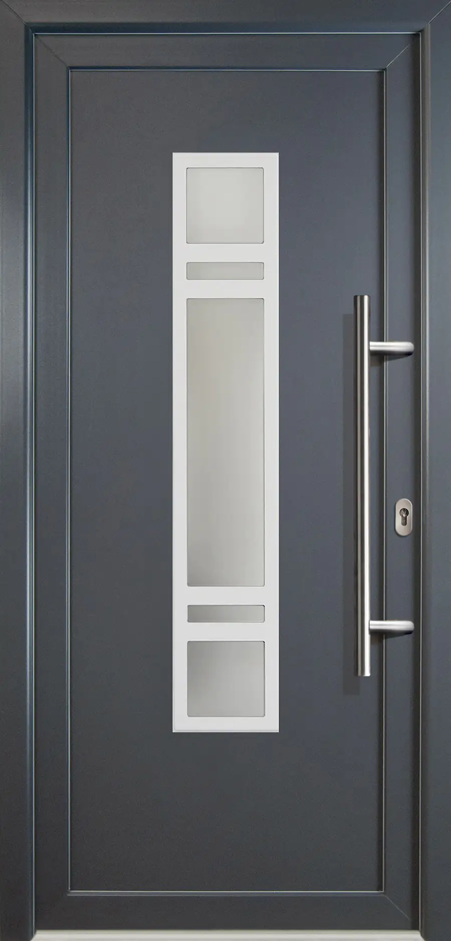 4060691160700 Meeth Haustür Signum PVC Modell 83 98 x 208 cm, DIN rechts, weiß/titan