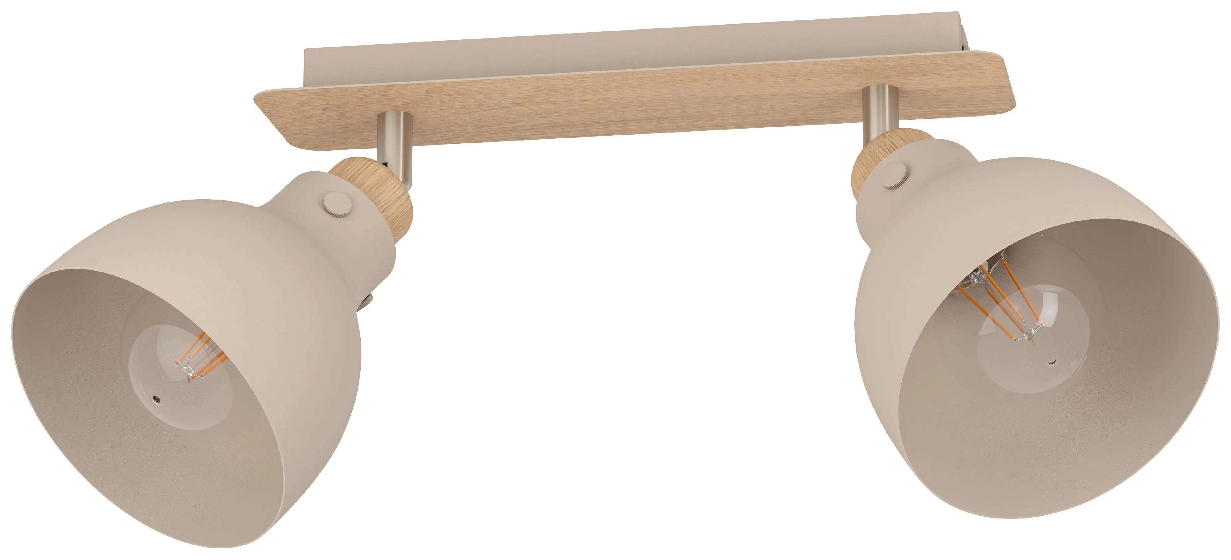 Eglo 2er Spot Arrecife sand Holzoptik 53 x 14,5 cm