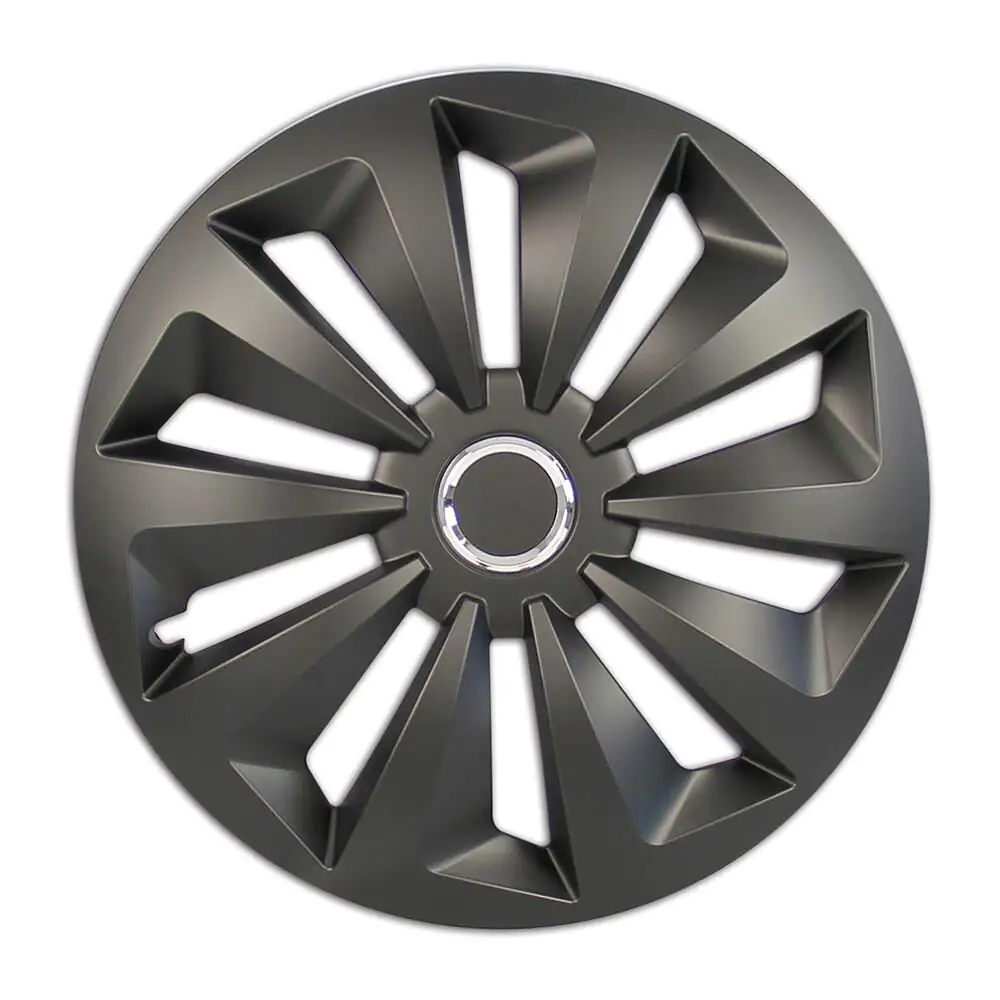 Cartrend Radzierblenden Fox 40 cm (16 Zoll) schwarz 4 Stück