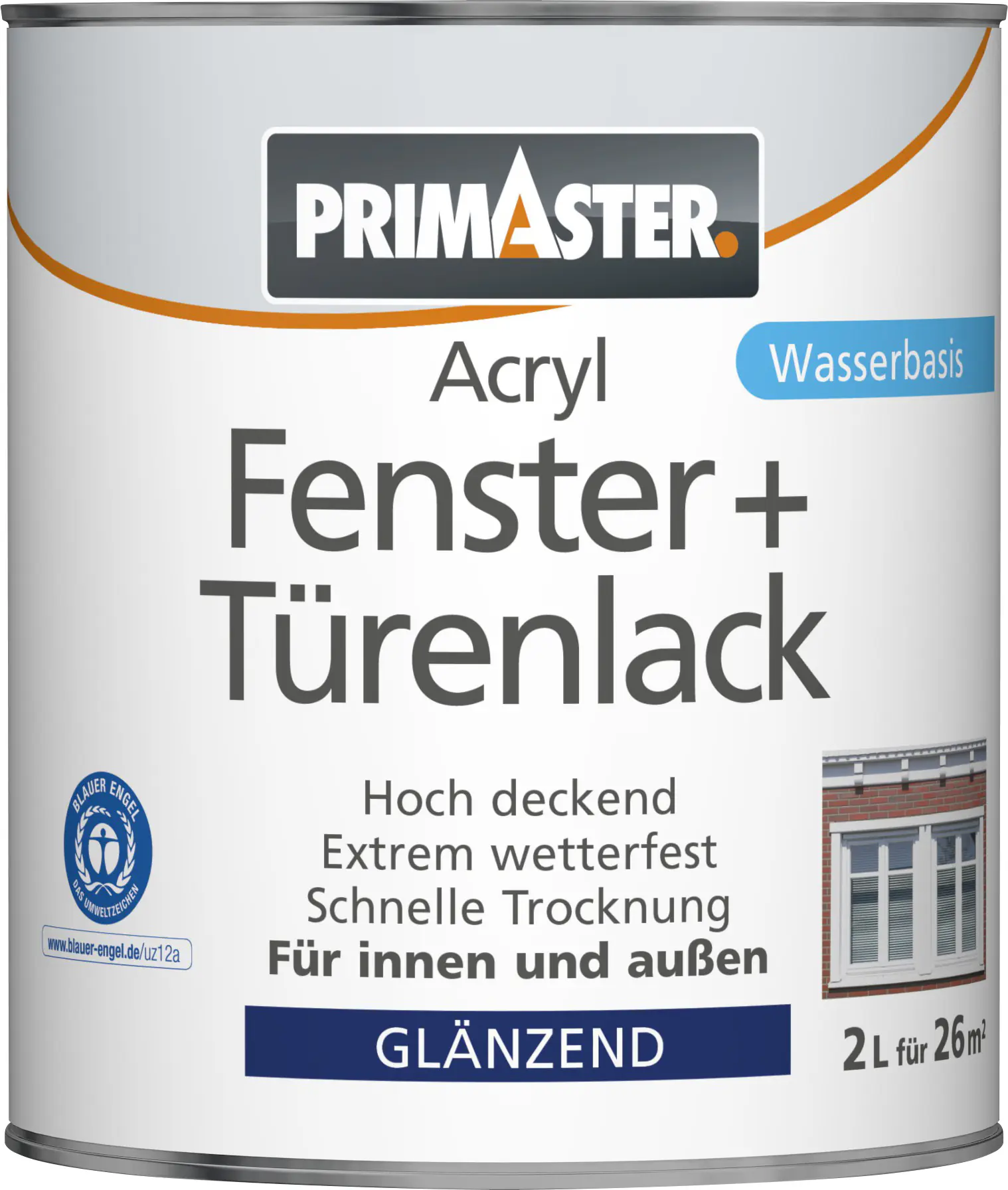 Primaster Acryl Fenster- und Türenlack 2 L weiß glänzend Primaster Acryl Fenster- und Türenlack 2 L weiß glänzend