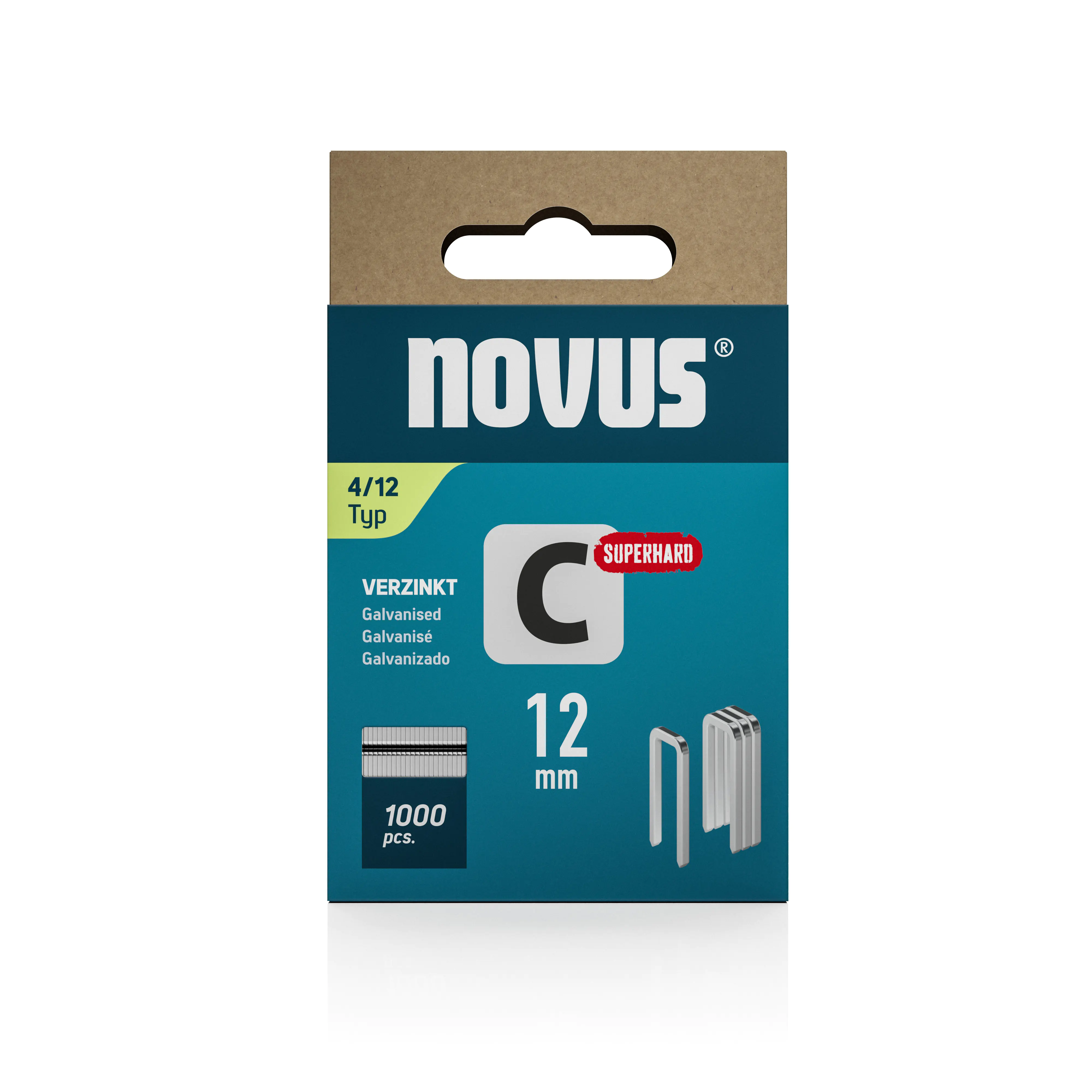 Novus Tackerklammer Typ 4 12 mm 1000 Stück Schmalrückenklammern