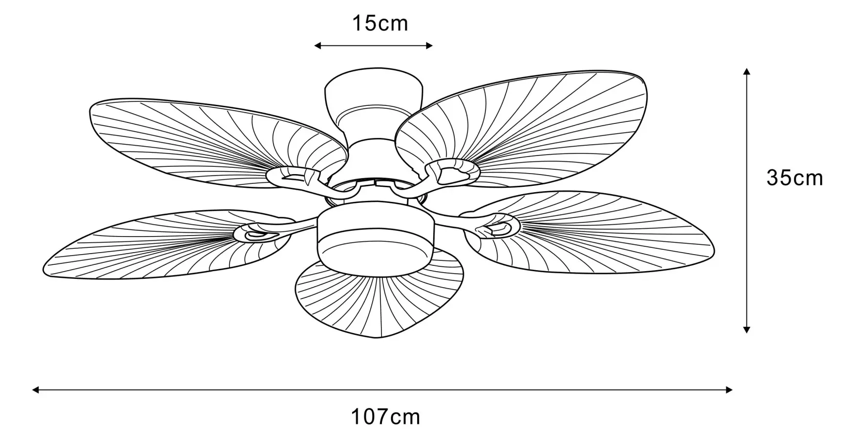 Globo Deckenventilator Elise Ø 107 cm 30 W holz weiß CCT