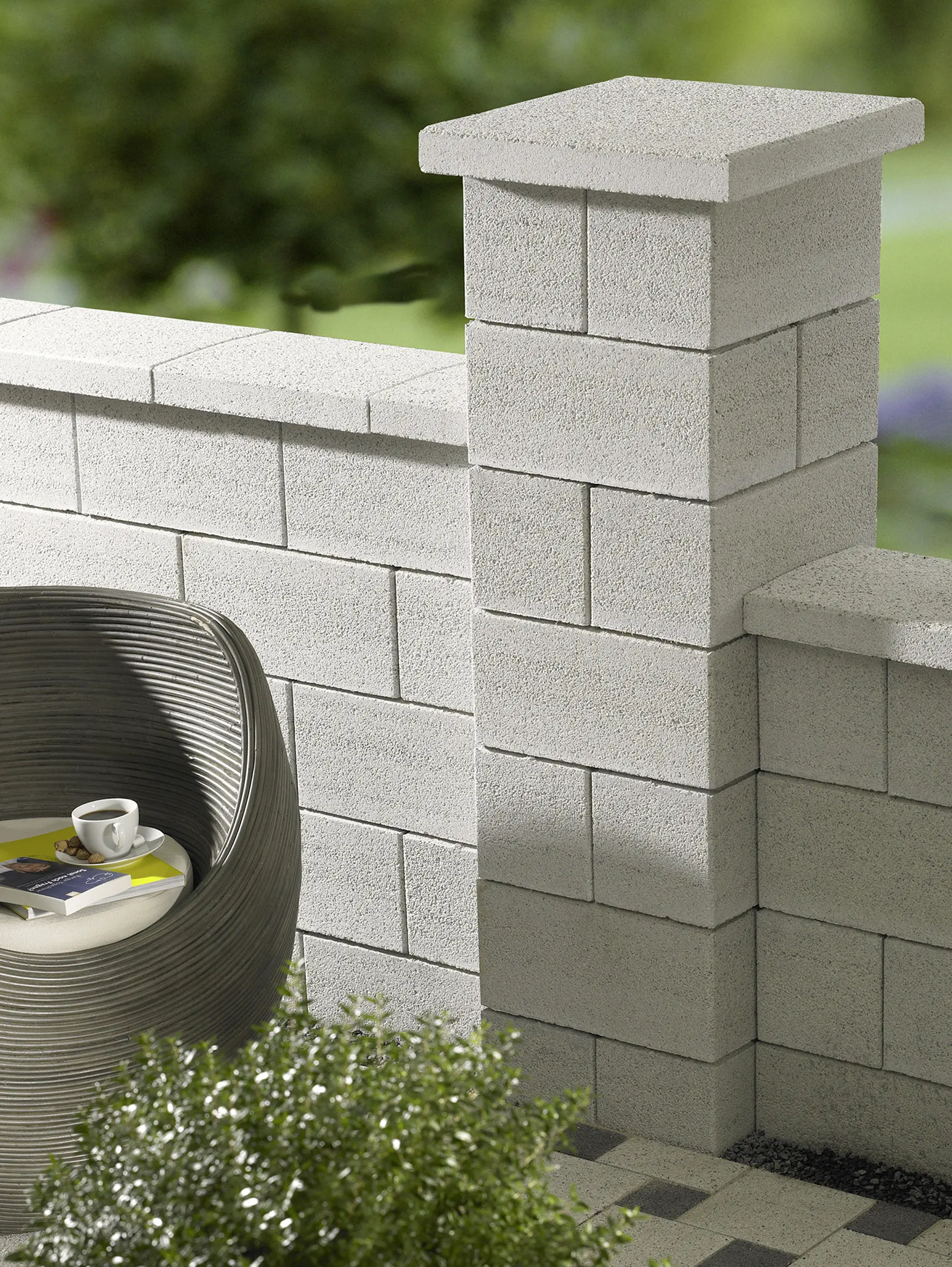 Kann Pfeilerabdeckung Gomera 48 x 48 x 5,5 cm weiß