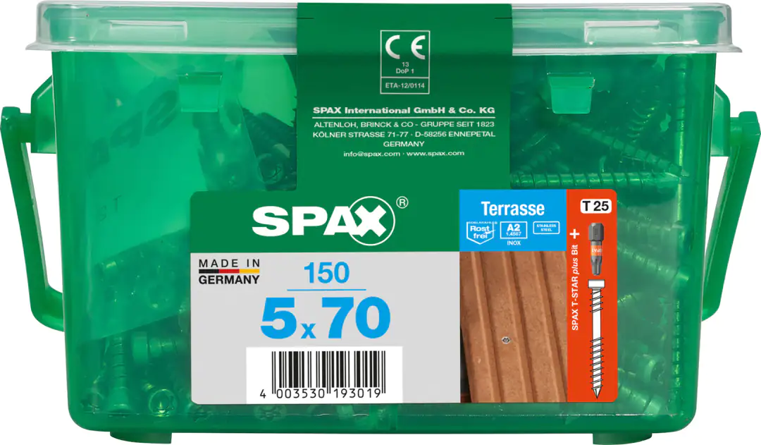 Spax Terrassenschrauben 5.0 x 70 mm TX 25 - 150 Stk.