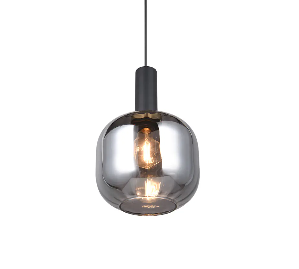 Trio Pendelleuchte Diva Ø 20 cm schwarz matt E27