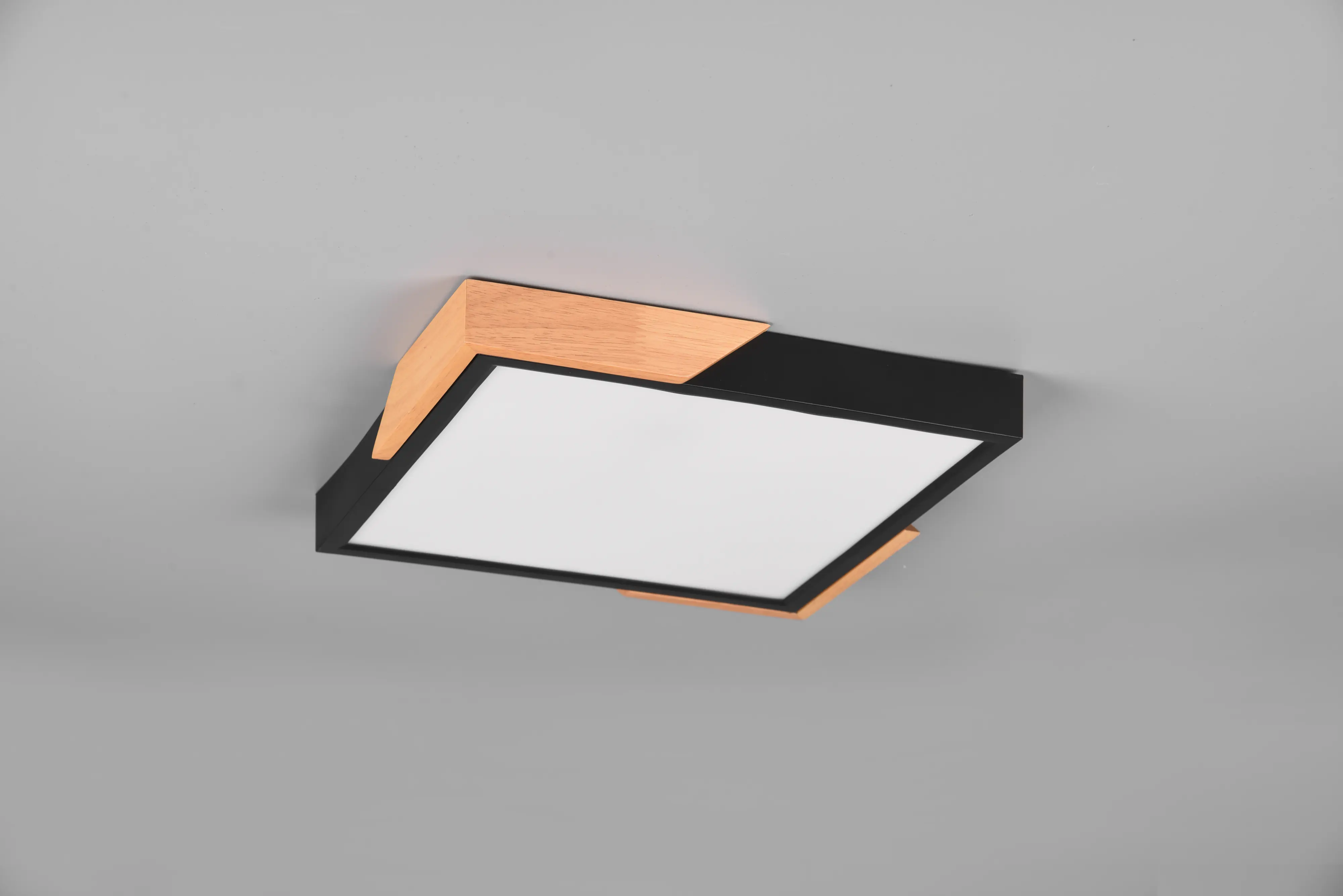 Trio LED Deckenleuchte Meta 32 x 31,5 cm warmweiß naturholz dimmbar