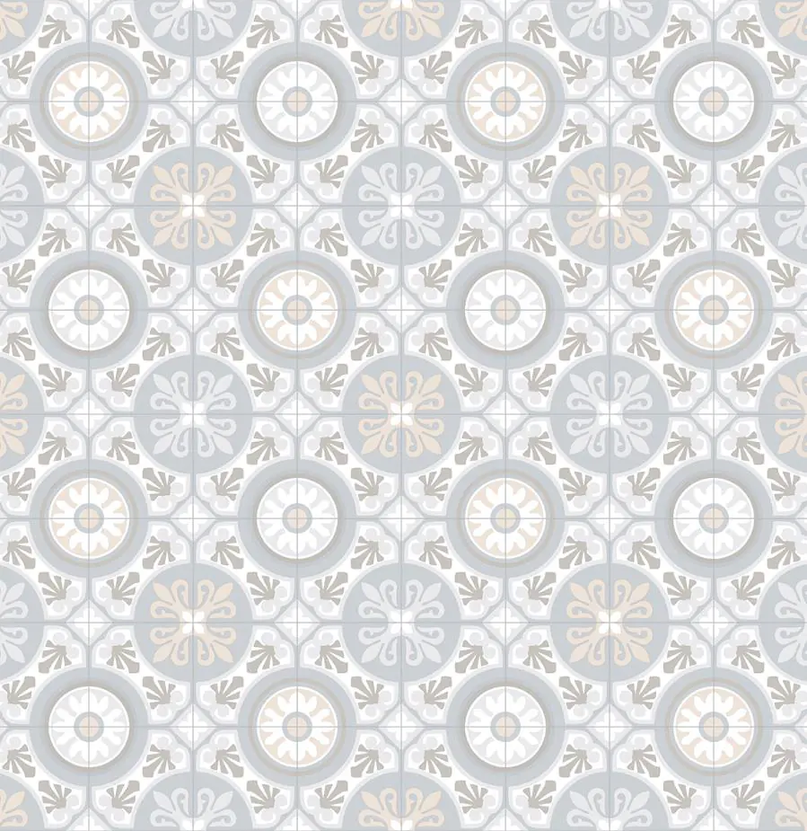 Bodenbelag Vinyl 3 m Track Fliesenoptik weiß/grau