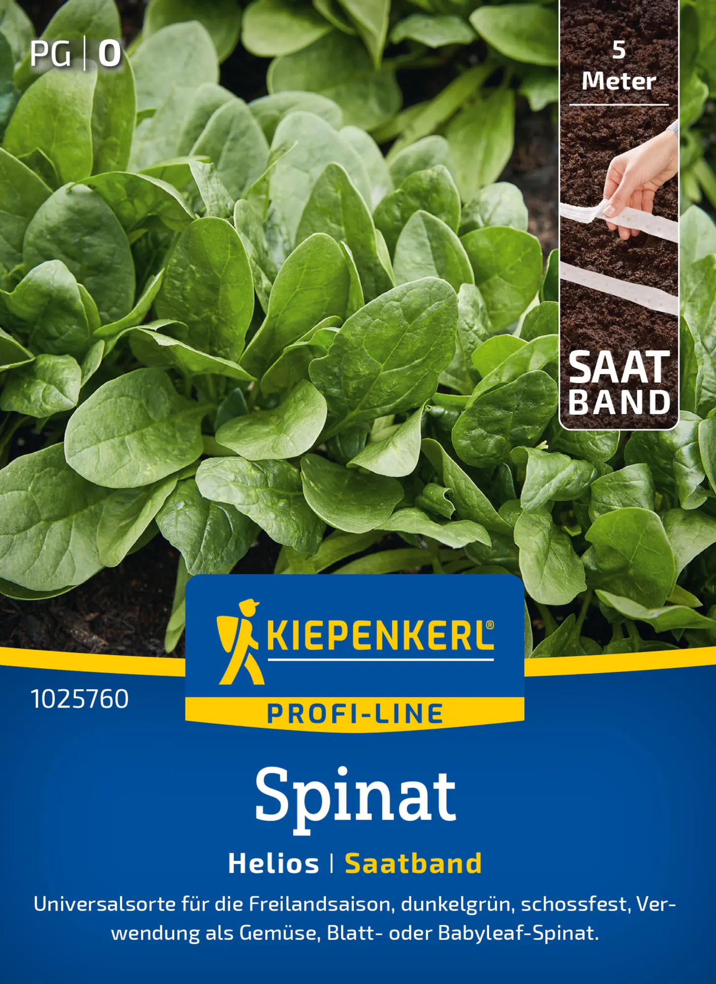 Kiepenkerl Profi-Line Saatgut Spinat Helios F1 für bis zu 5 lfd. Meter