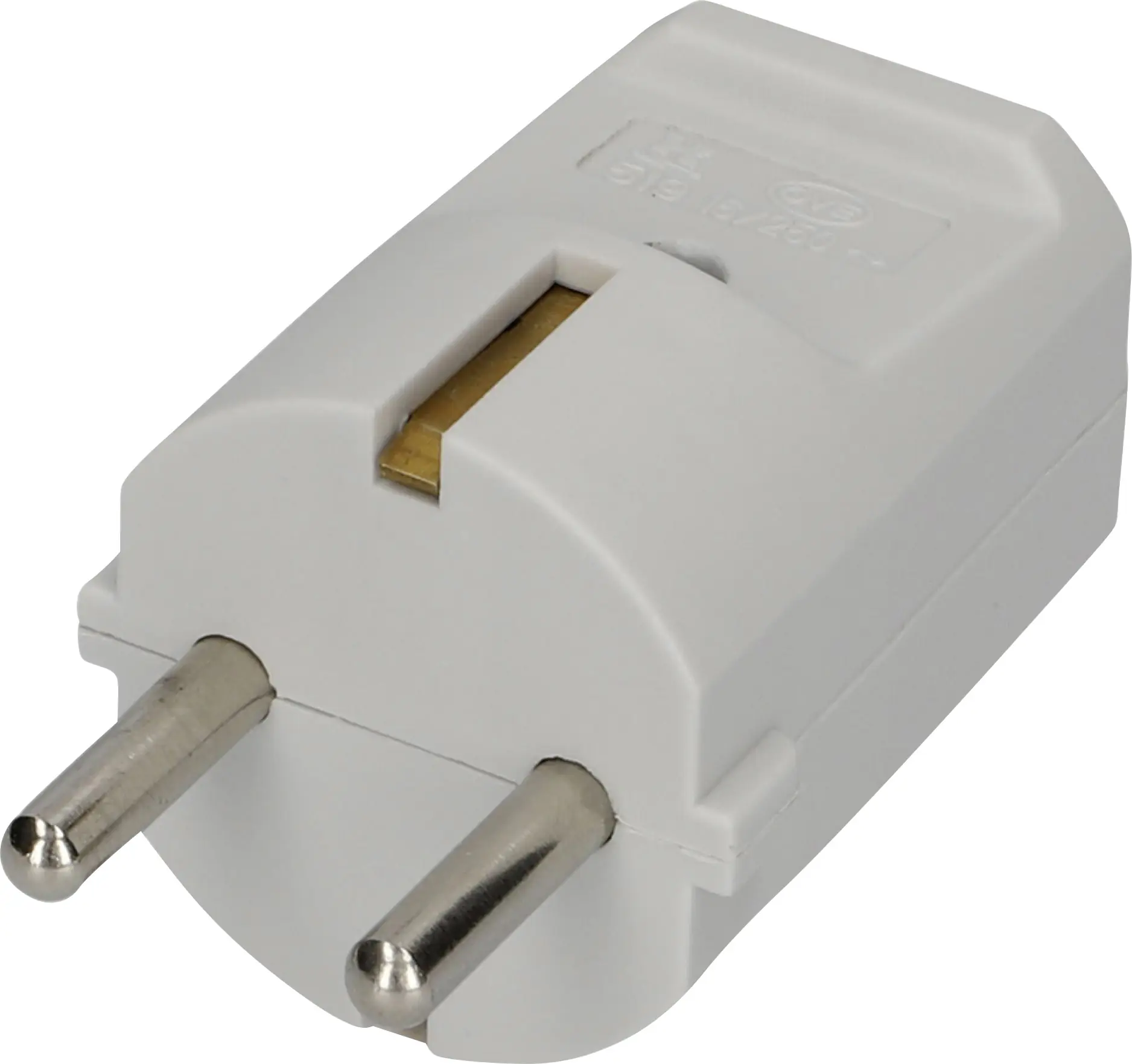 Schutzkontakt-Stecker ohne Knickschutz grau