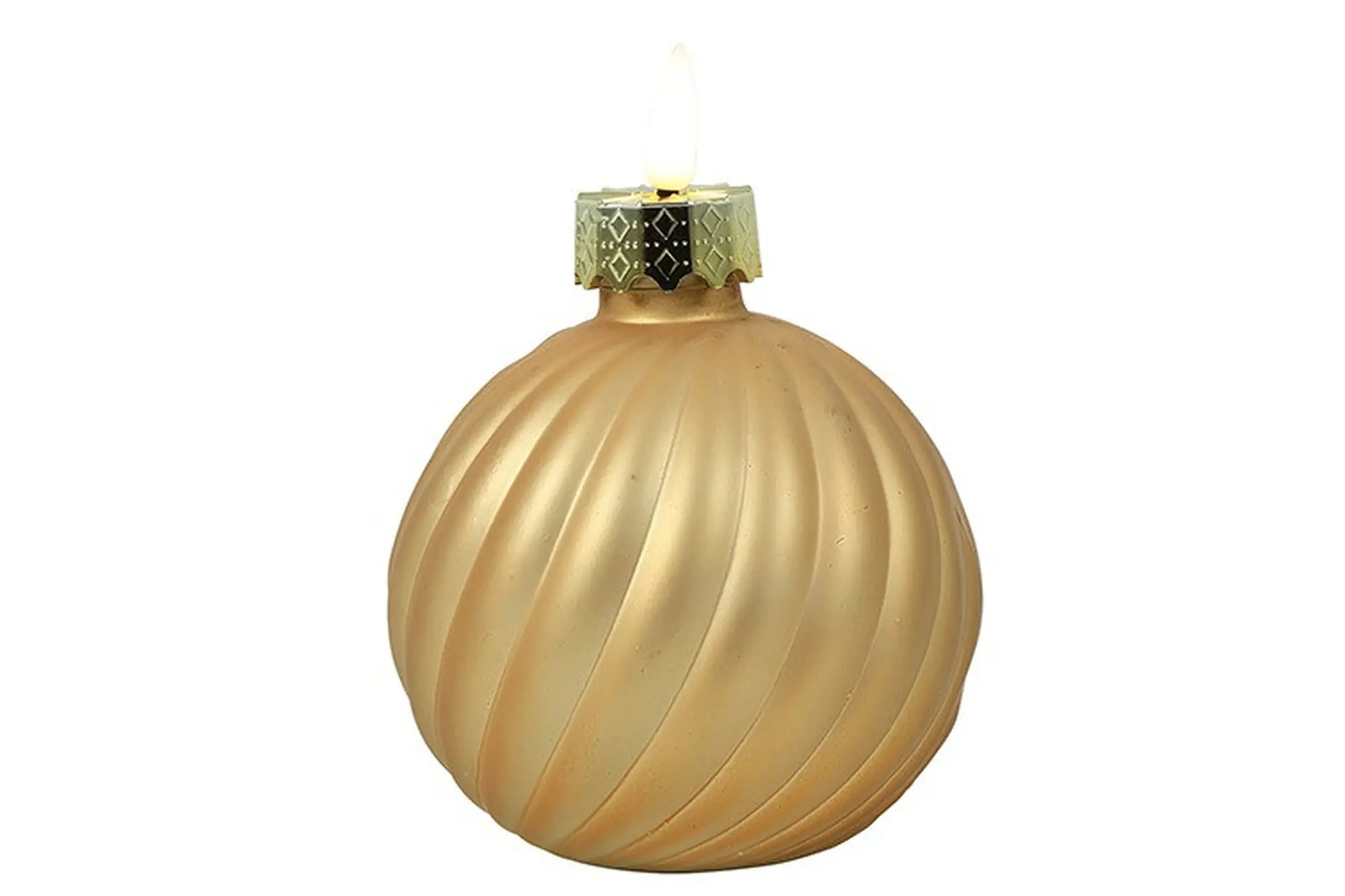 Flamingo LED-Dekokugel Weihnachten mit Timer Glas Ø 10 x 13,6 cm warmweiß gold