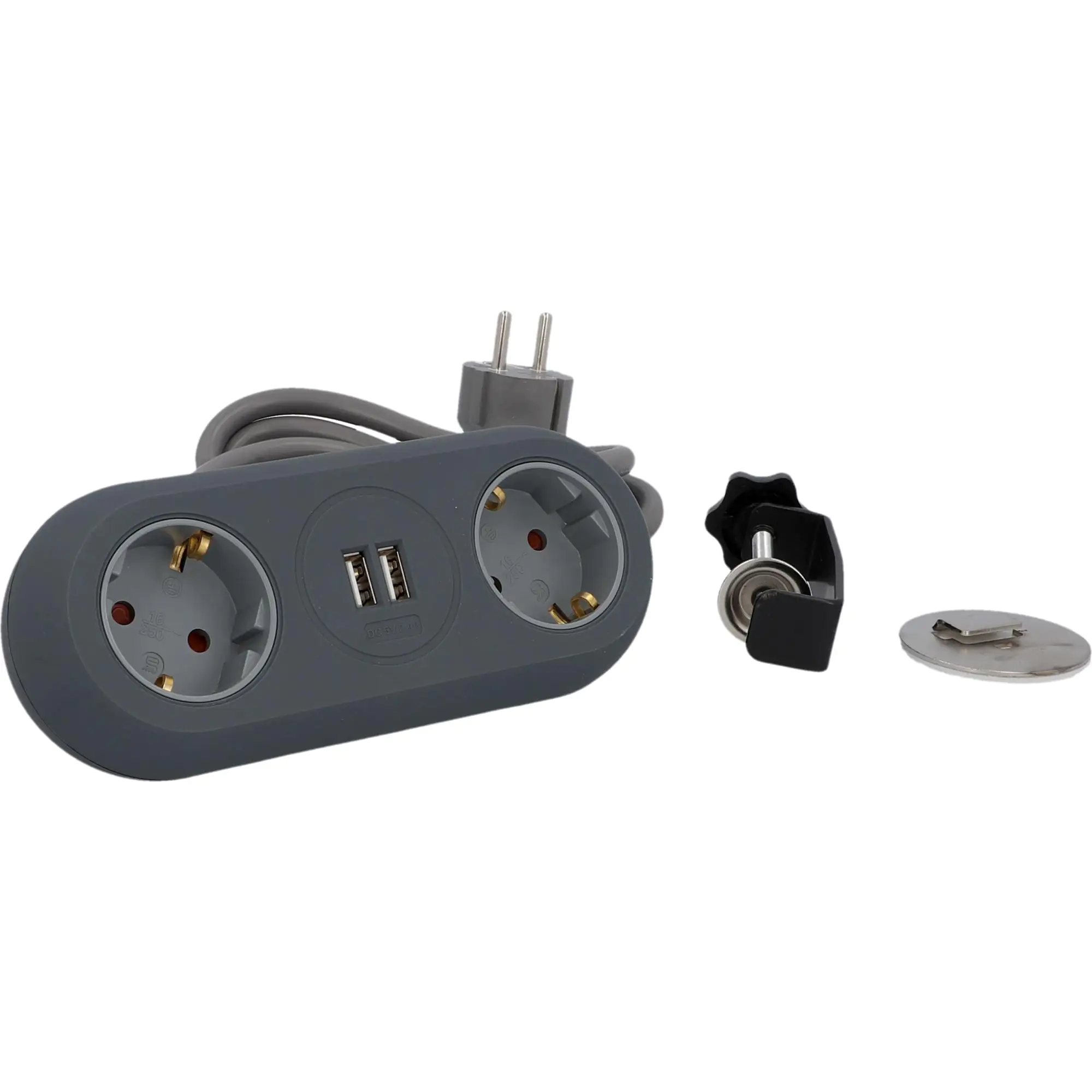 Unitec Steckdosenleiste 2-fach 1,4m 2x USB Anschlüssen, schwarz Unitec Steckdosenleiste 2-fach 1,4m 2x USB Anschlüssen, schwarz
