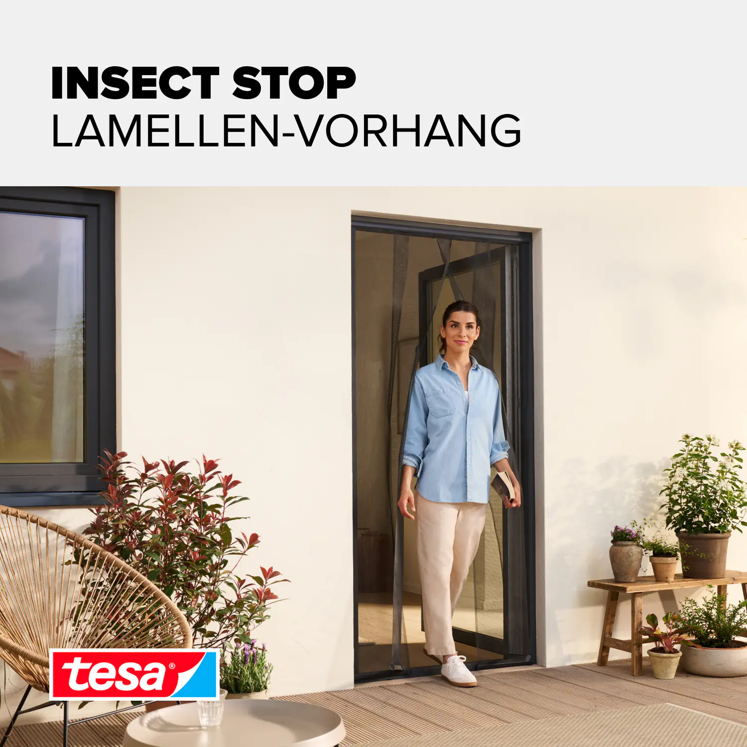 tesa Insektenschutz-Lamellenvorhang Standard 95 m x 220 cm schwarz