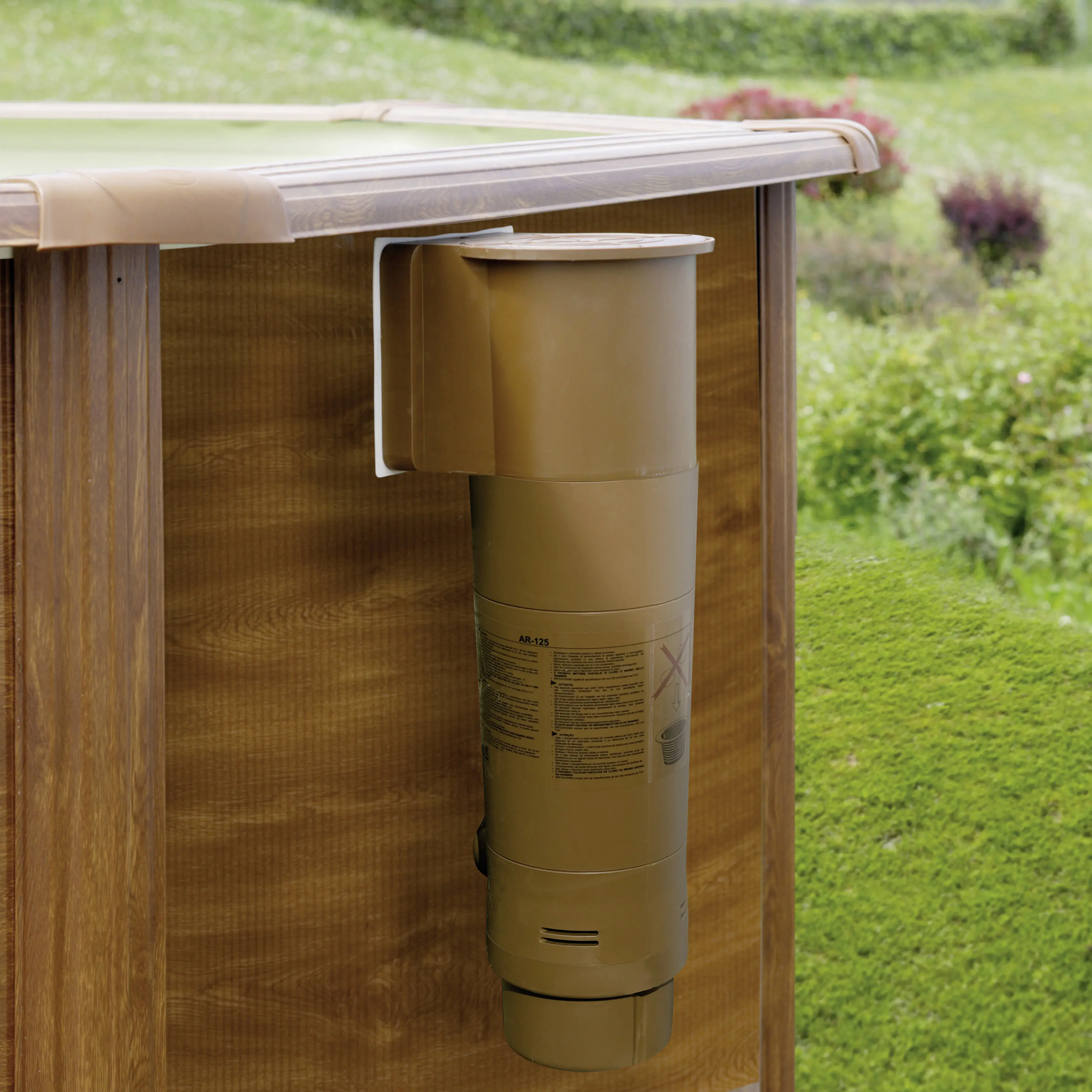 Gre Stahlwandpool Sicilia rund Ø 300 x 132 cm Holzdekor