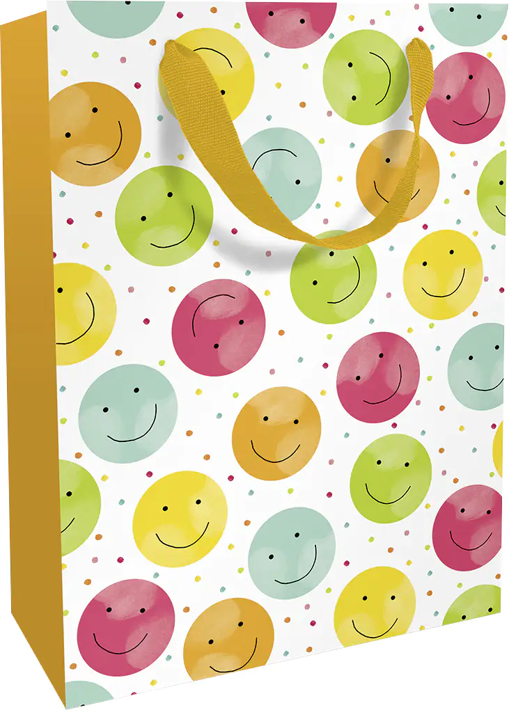 Geschenktasche lachende Smileys 26 x 36 cm
