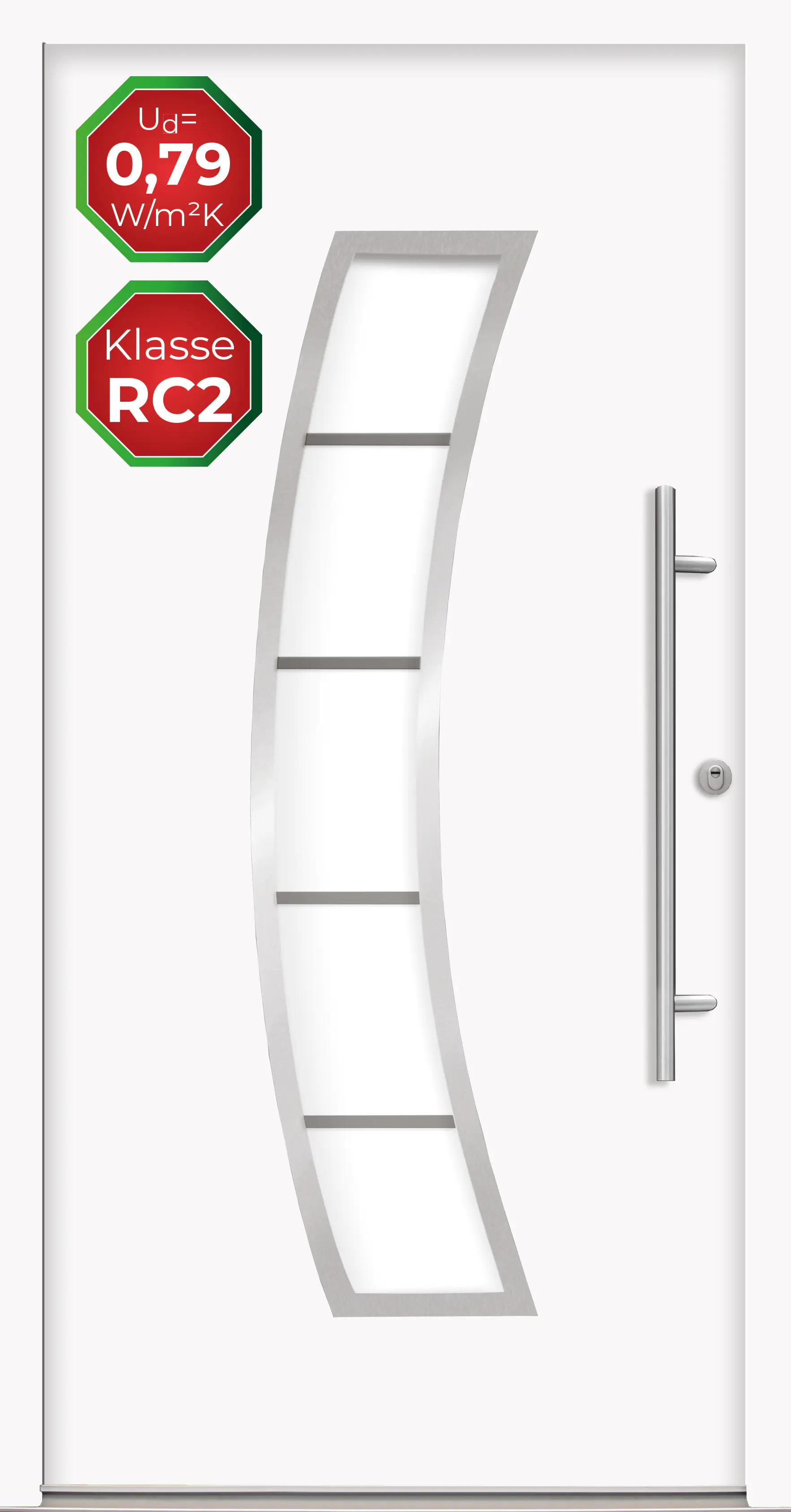 Splendoor Haustür Passivedoor Premium P14 RC2 Weiß DIN Rechts 100 x 210 cm