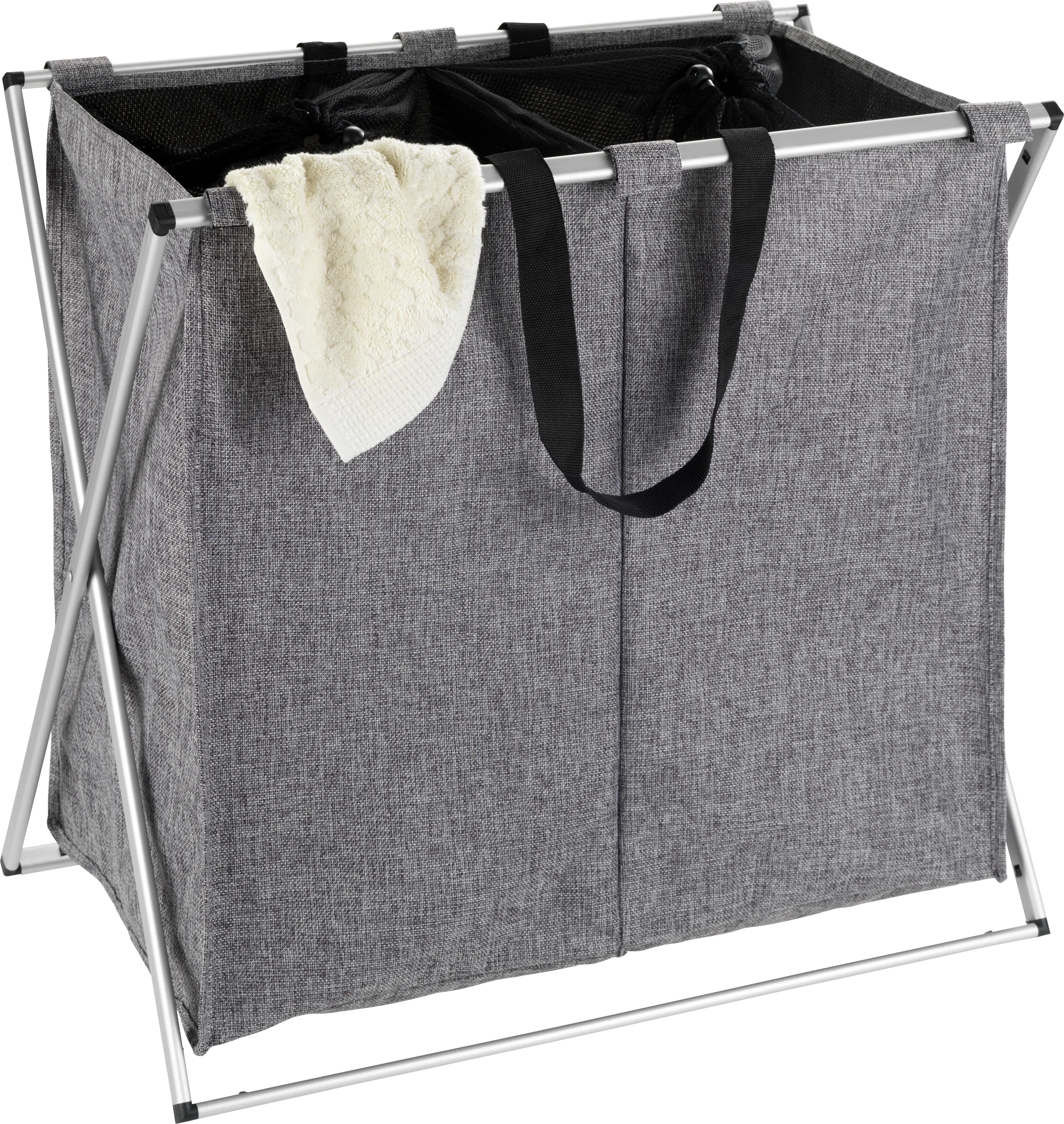 Wenko Wäschesammler Duo 120 L, grau