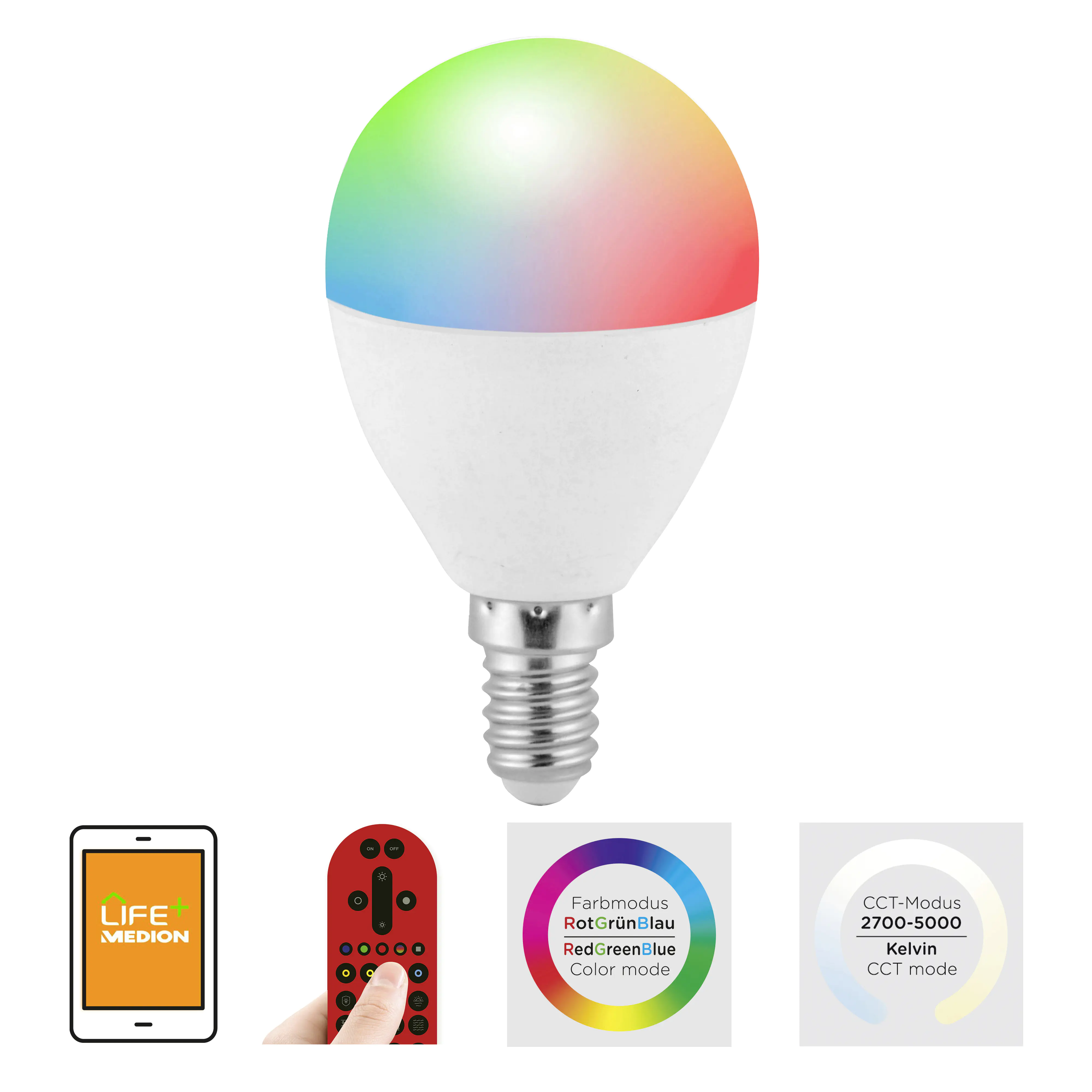 JustLight LED Leuchtmittel Birne E14 Lola Smart 6 W Smart Home
