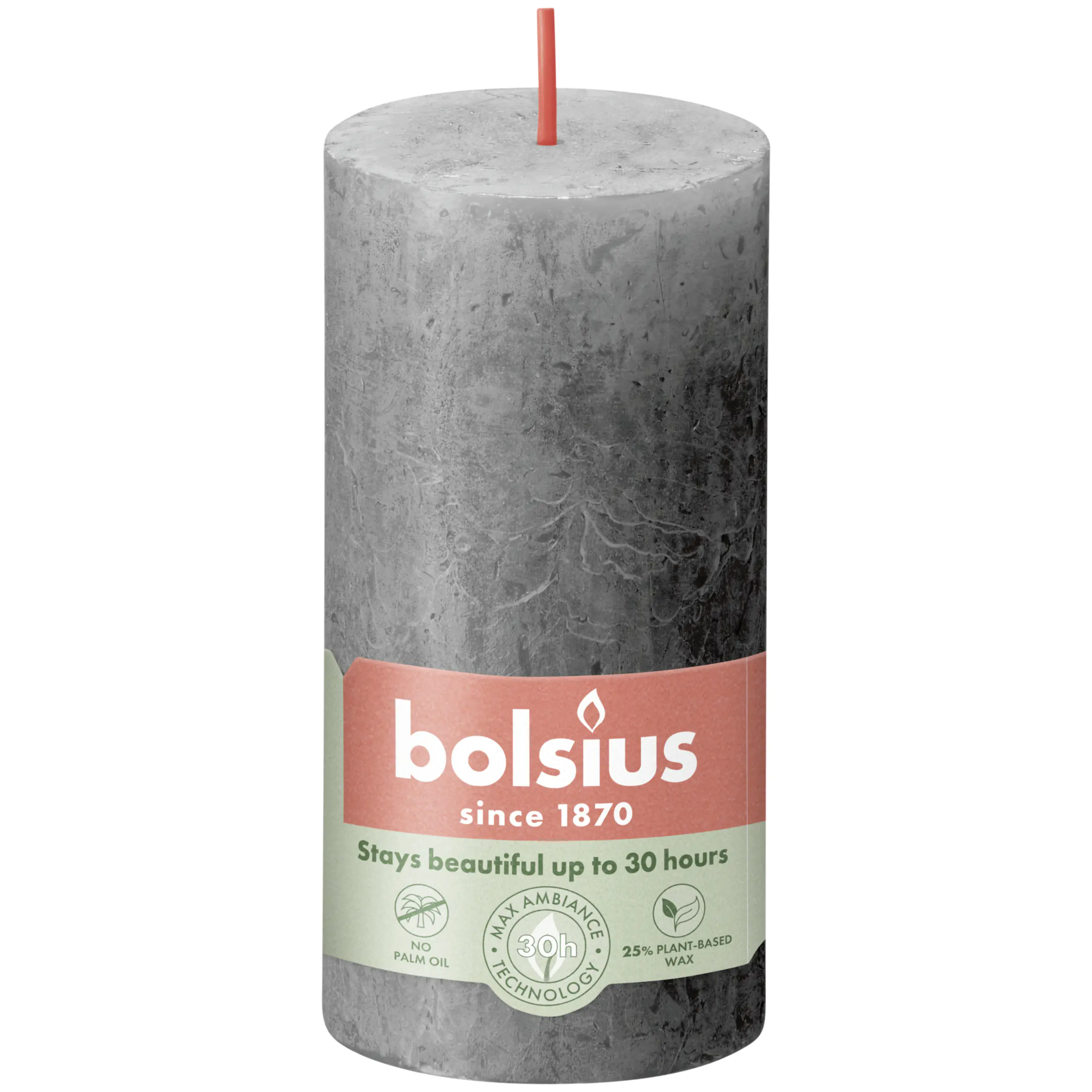Bolsius Rustik Stumpenkerze stürmisches grau, Höhe: 10 cm, Ø 5 cm Bolsius Rustik Stumpenkerze stürmisches grau, Höhe: 10 cm, Ø 5 cm