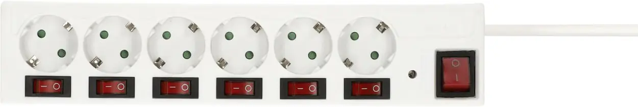 Unitec Steckdosenleiste 6-Fach 1,4m flexibel weiß