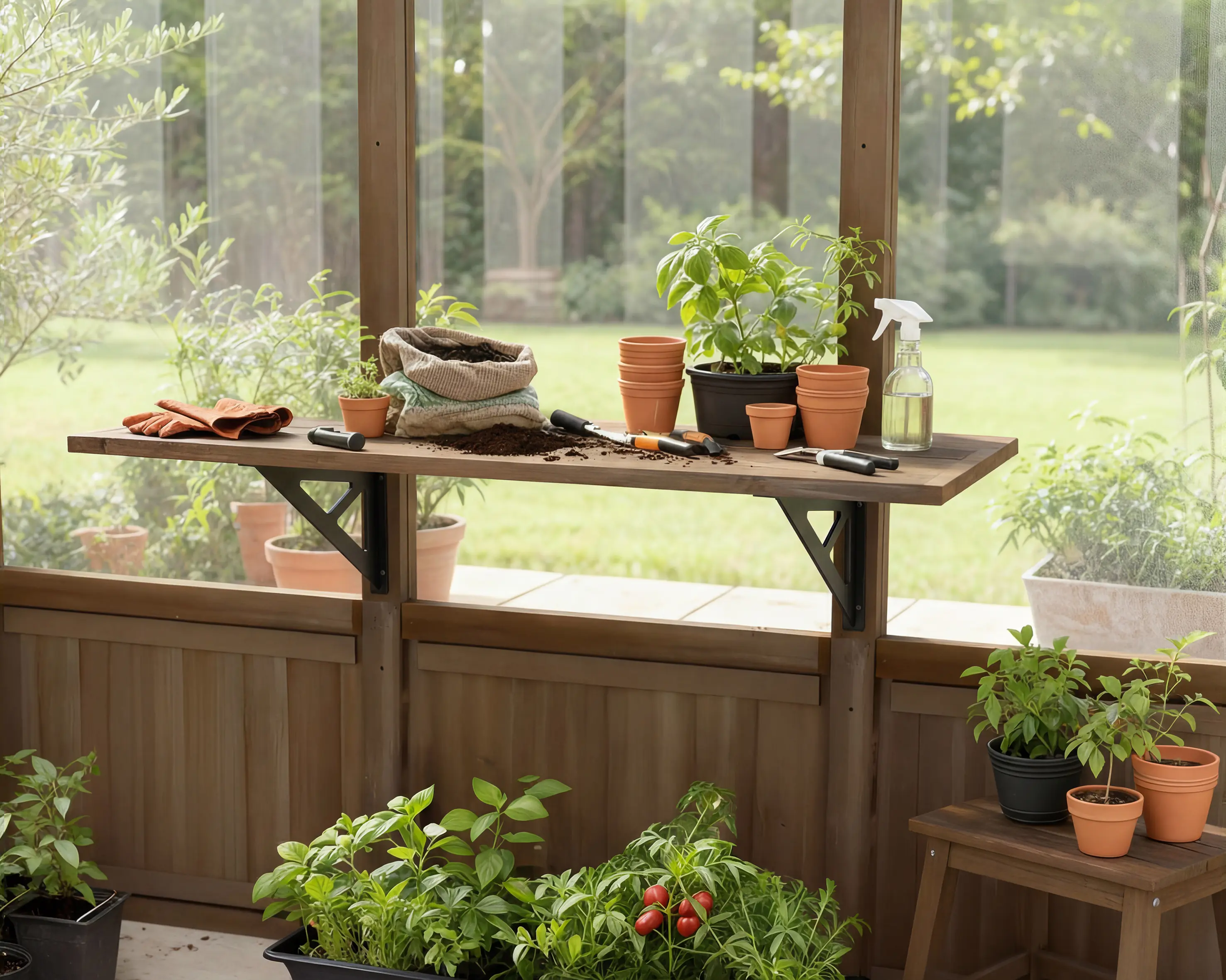 Canopia Regalset für Gewächshaus Natura braun 38 x 100 cm - 1er
