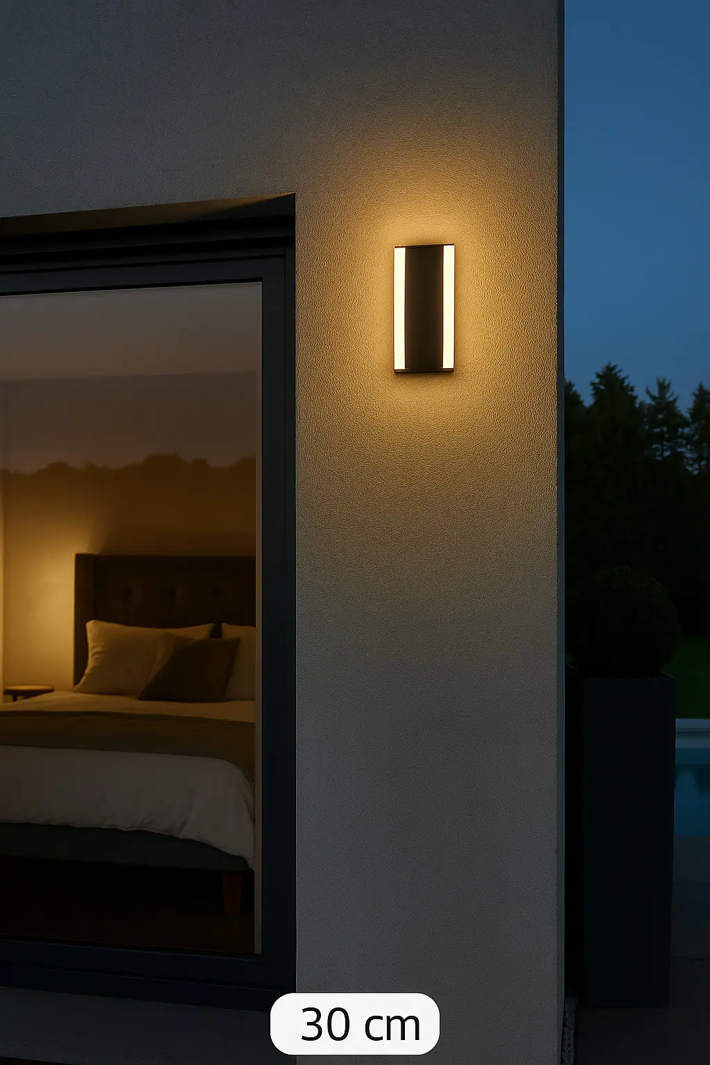 LED Außen-Wandleuchte Kyoto I 30 cm schwarz 7 W dimmbar