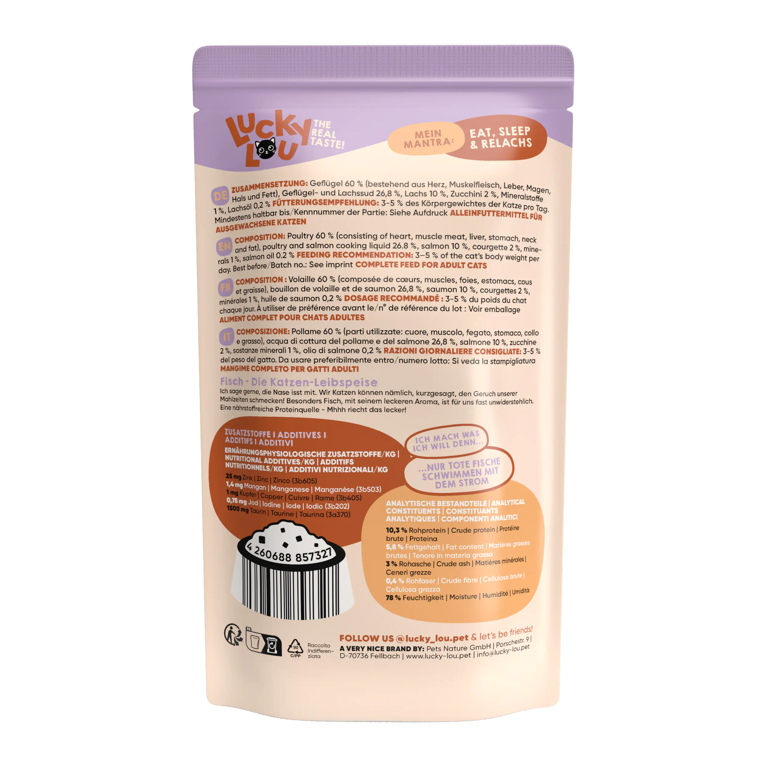 Lucky Lou Katzenfutter Geflügel und Lachs 125g Lucky Lou Katzenfutter Geflügel und Lachs 125g