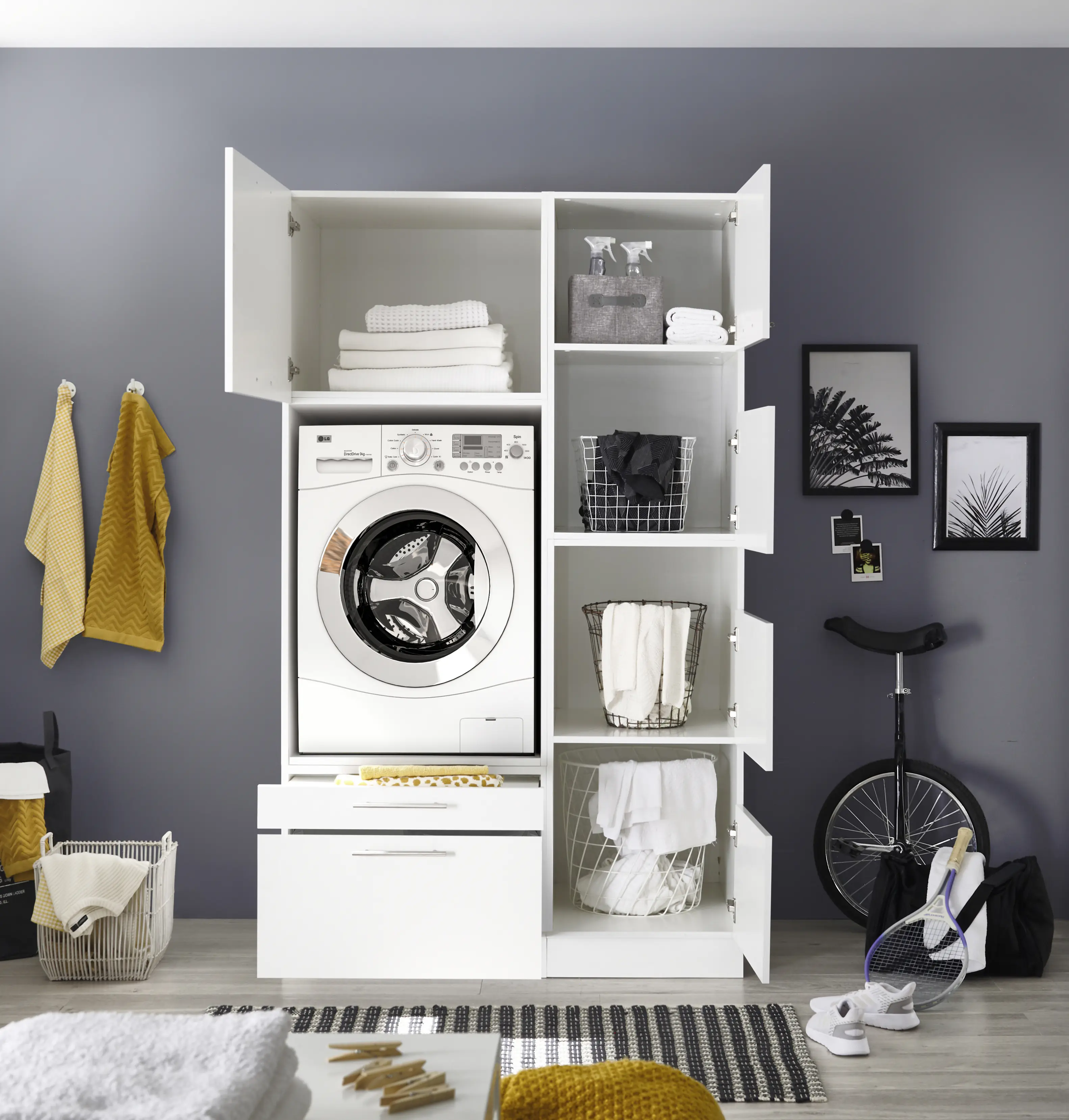 Respekta Waschmaschinenschrank Clara Waschmaschinenumbauschrank HWRSET8