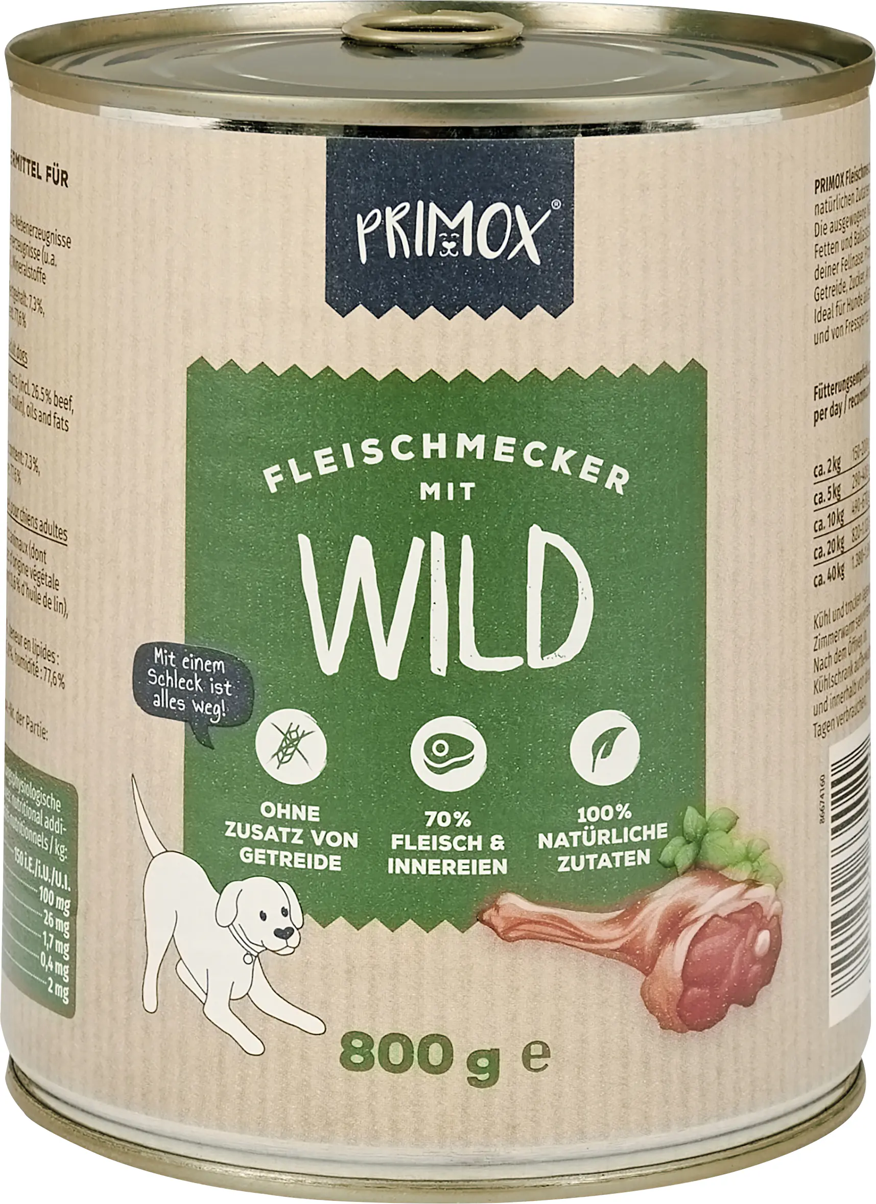 Primox Hundenassfutter Adult getreidefrei 800 g Wild