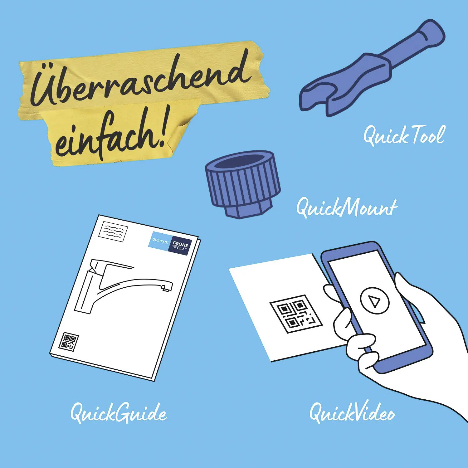 Grohe Quickfix Küchenarmatur START schwarz matt mit Handbrause