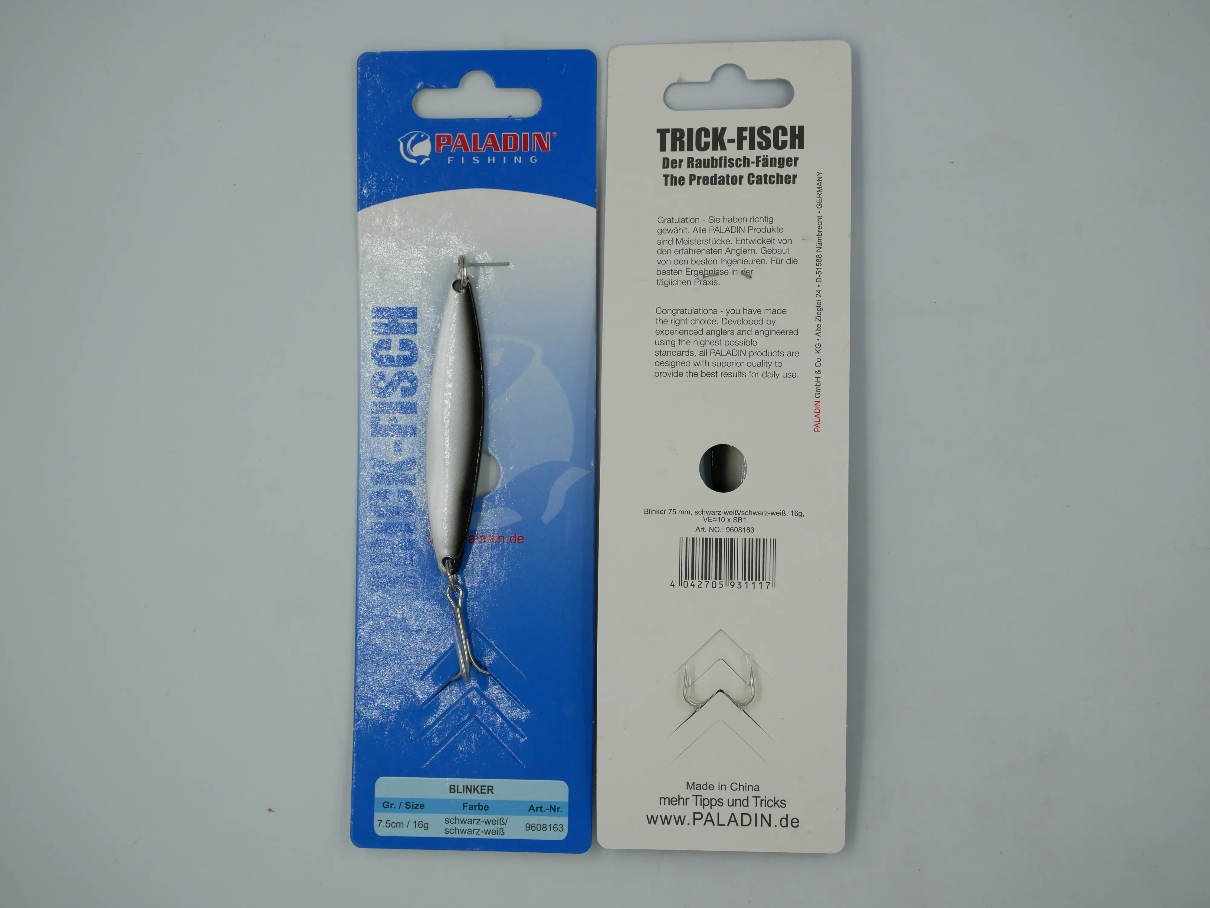 Paladin Kunstköder Blinker schwarz-weiß 16g schwarz-weiß/16g/75mm