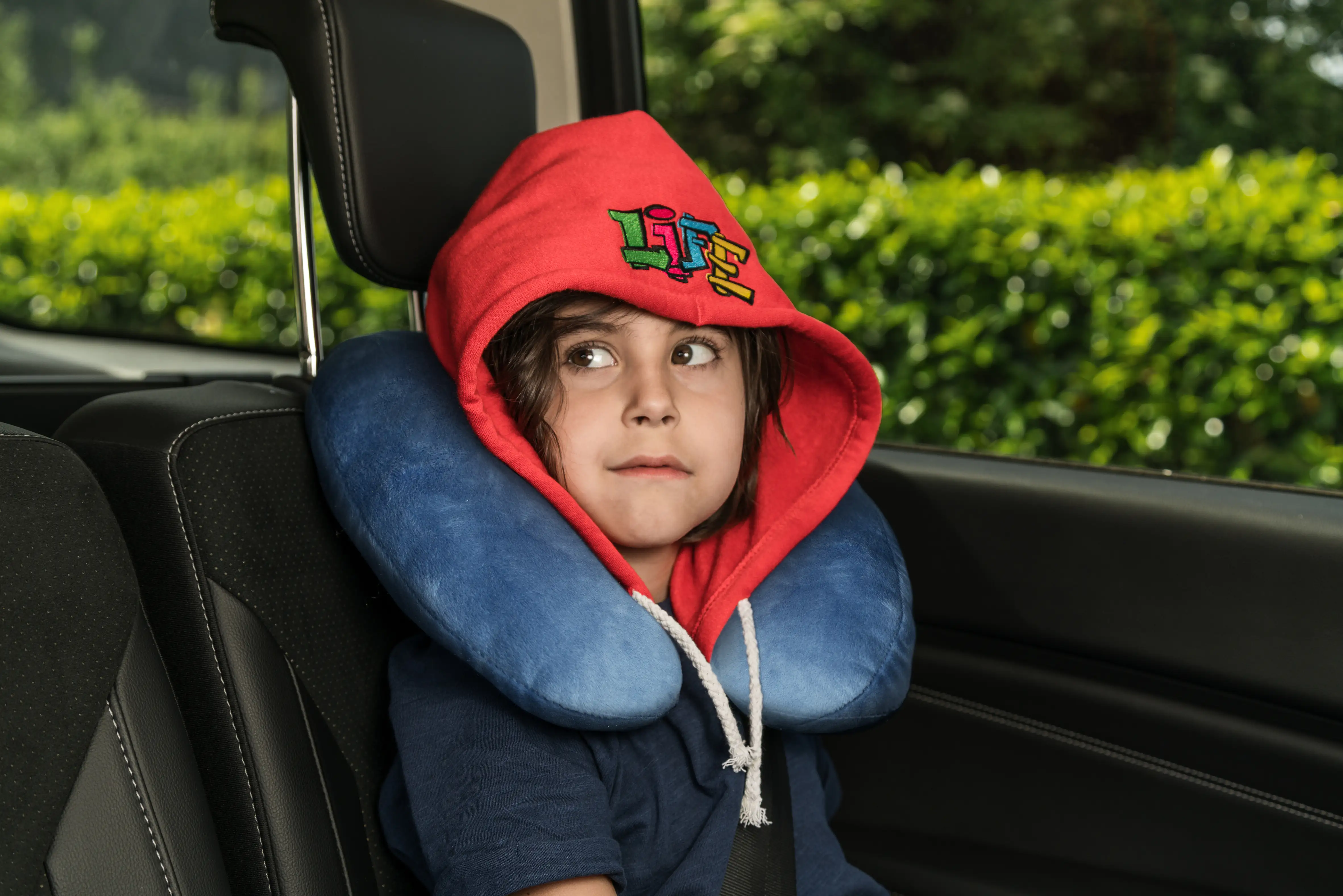 Walser Kapuzen Nackenrolle Graffiti blau 1-teilig