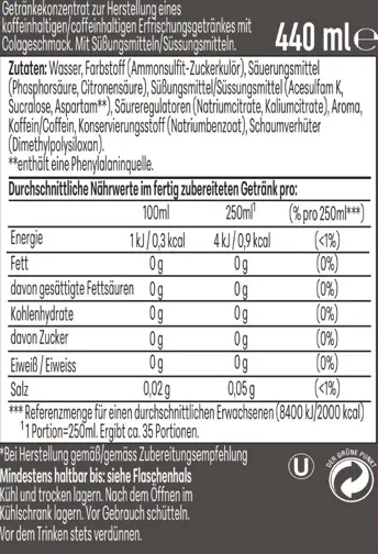 Sodastream Drink Mix Sirup Pepsi Zero 440 ml